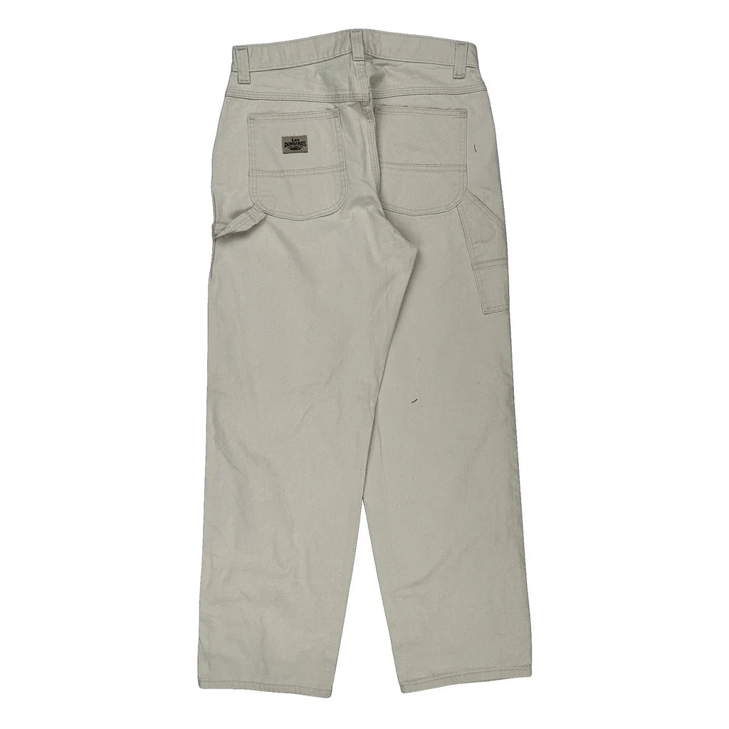 Lee Carpenter Trousers - 33W 33L Beige Cotton Refurbished - Thrifted (note: this is a term often used to describe second- refurbished available on Cerqular