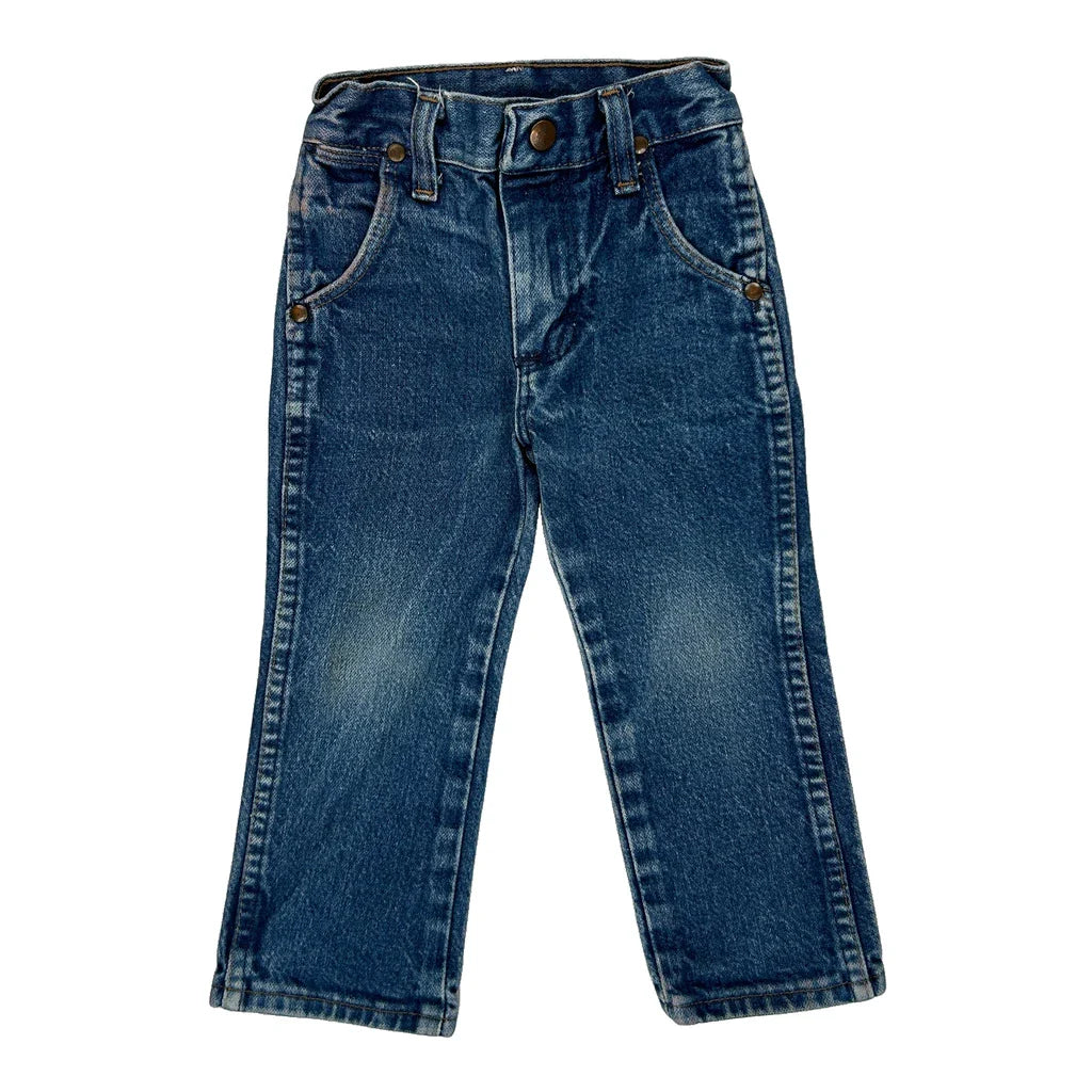 Age 3 Wrangler Slim Jeans - XS Blue Cotton Refurbished - Thrifted (note: this is a term often used to describe second- refurbished available on Cerqular