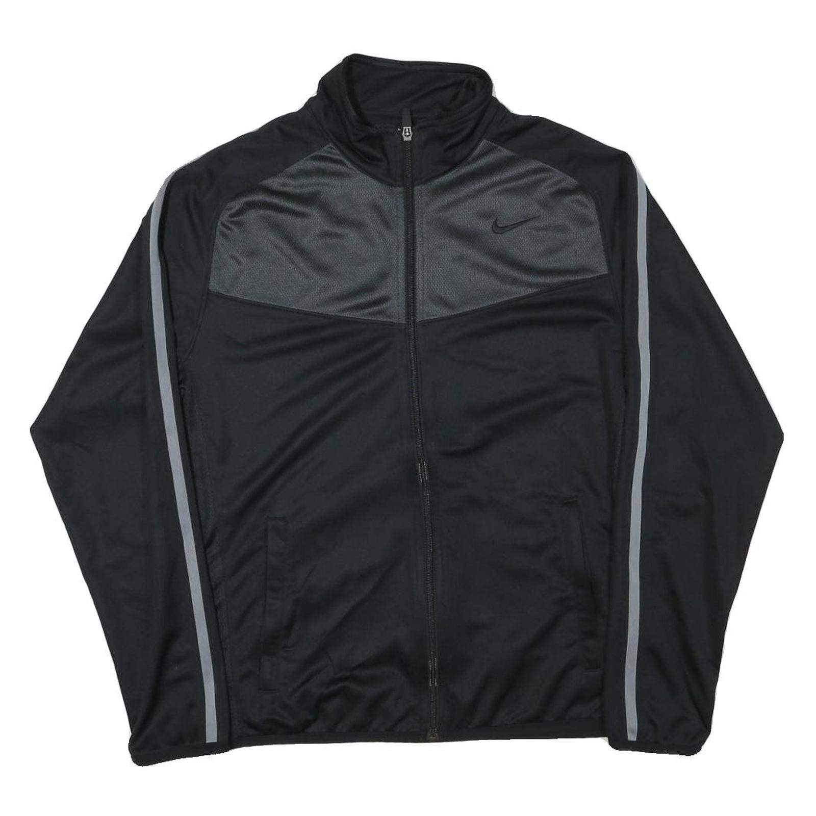 NIKE Mens Black & Grey Zip Jacket M Polyester Blend Sportswear Athletic Fit Refurbished - N/A refurbished available on Cerqular
