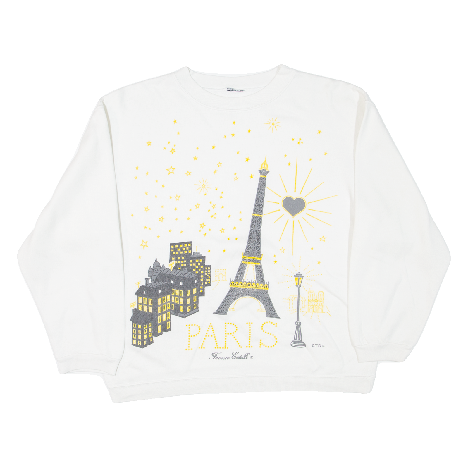 Eiffel Tower Paris Womens Sweatshirt White M Refurbished - N/A refurbished available on Cerqular