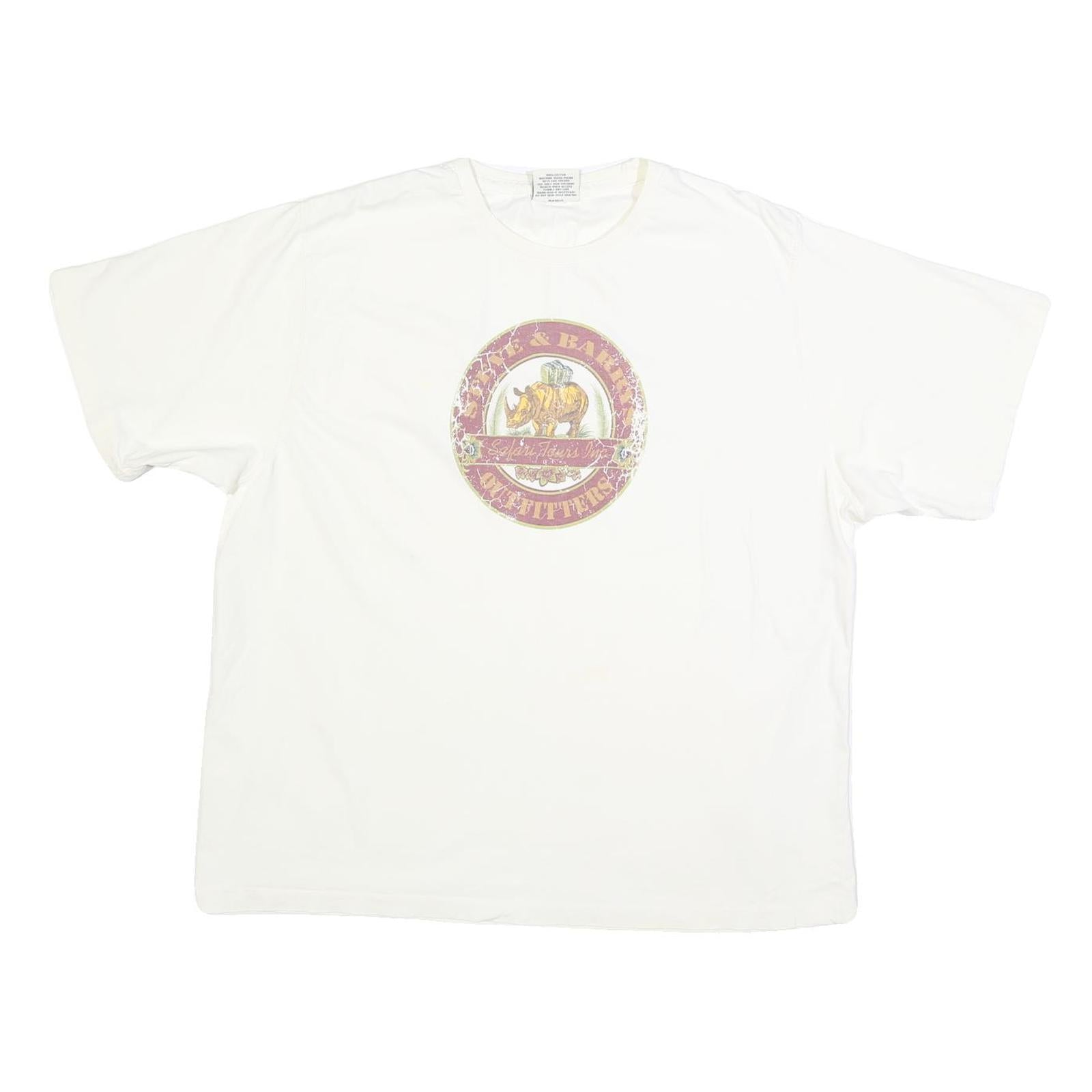 STEVE & BARRYS Mens White Safari Logo Graphic T-Shirt XL Crew Neck Short Sleeve Refurbished - N/A refurbished available on Cerqular