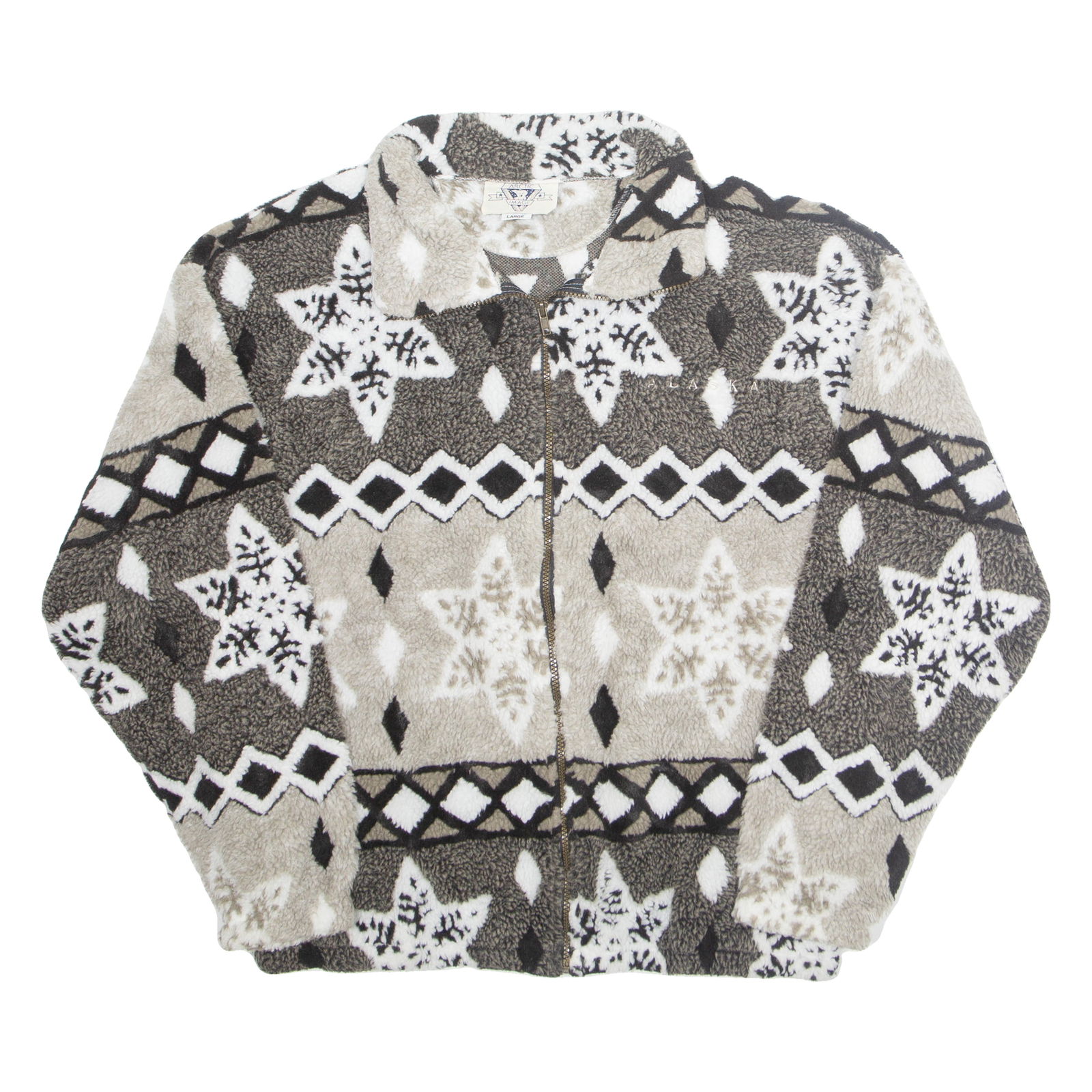 ARCTIC IMAGE Womens Fleece Jacket Brown Crazy Pattern L Refurbished - N/A refurbished available on Cerqular