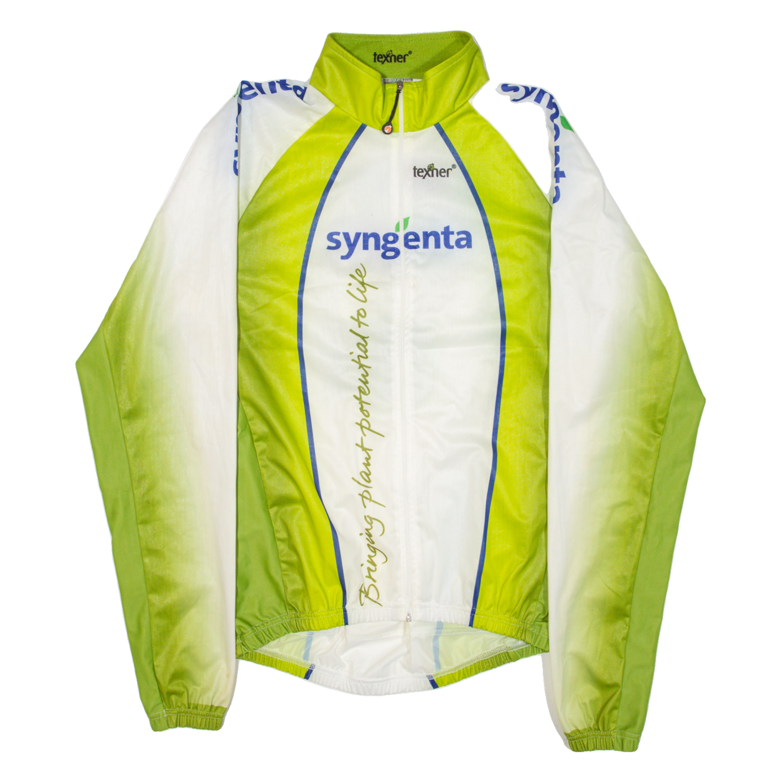 TEXNER Cycling Full-Zip Mens Jersey Green Long Sleeve M Refurbished - N/A refurbished available on Cerqular