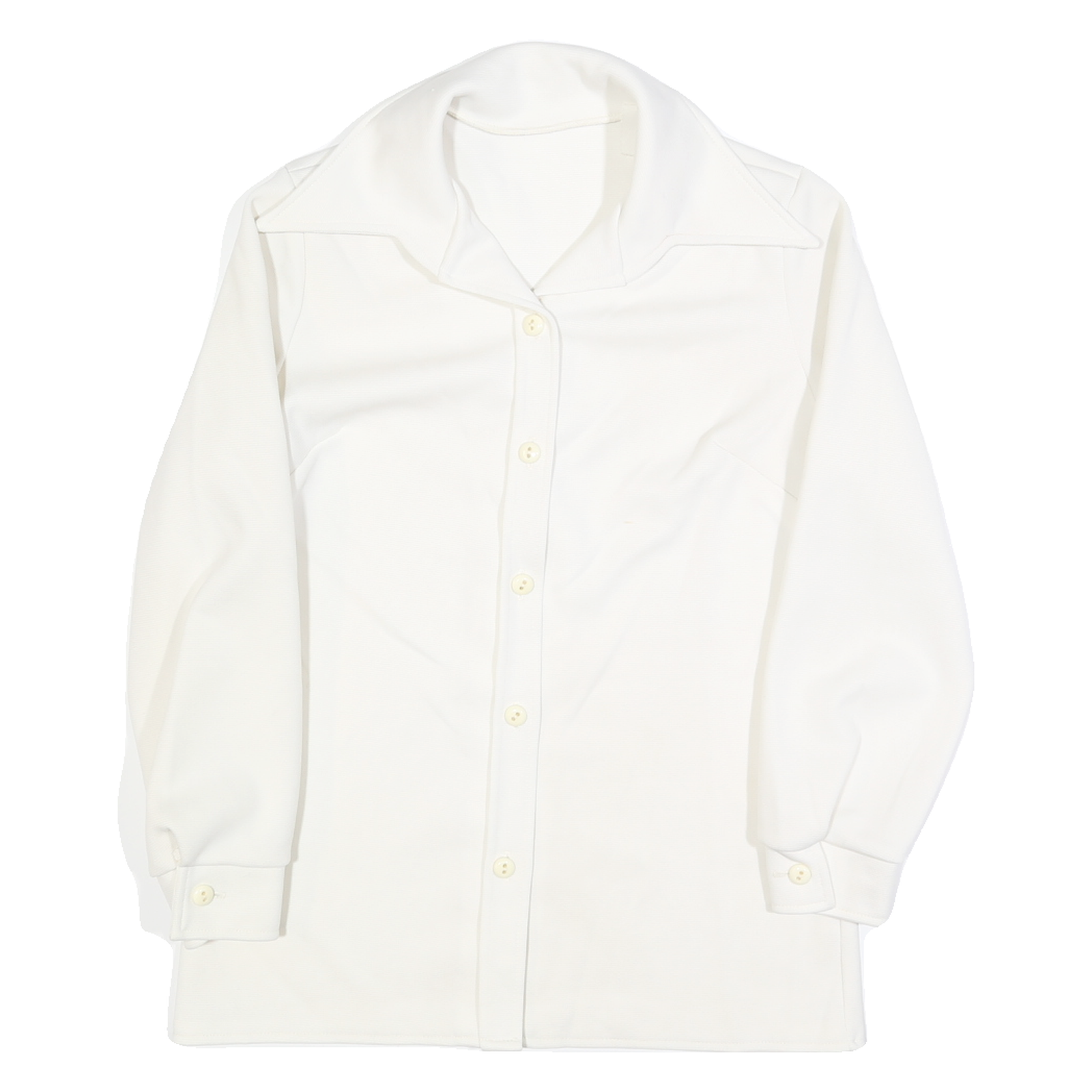 Womens White Button Jacket S Polyester Blend Plain Classic Stylish Lightweight Refurbished - N/A refurbished available on Cerqular