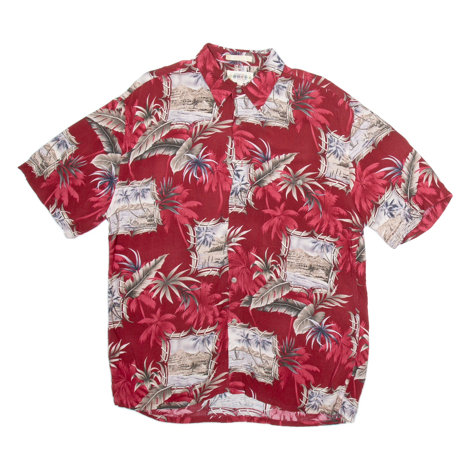 CAMPIA Mens Hawaiian Shirt Red Floral L Refurbished - N/A refurbished available on Cerqular