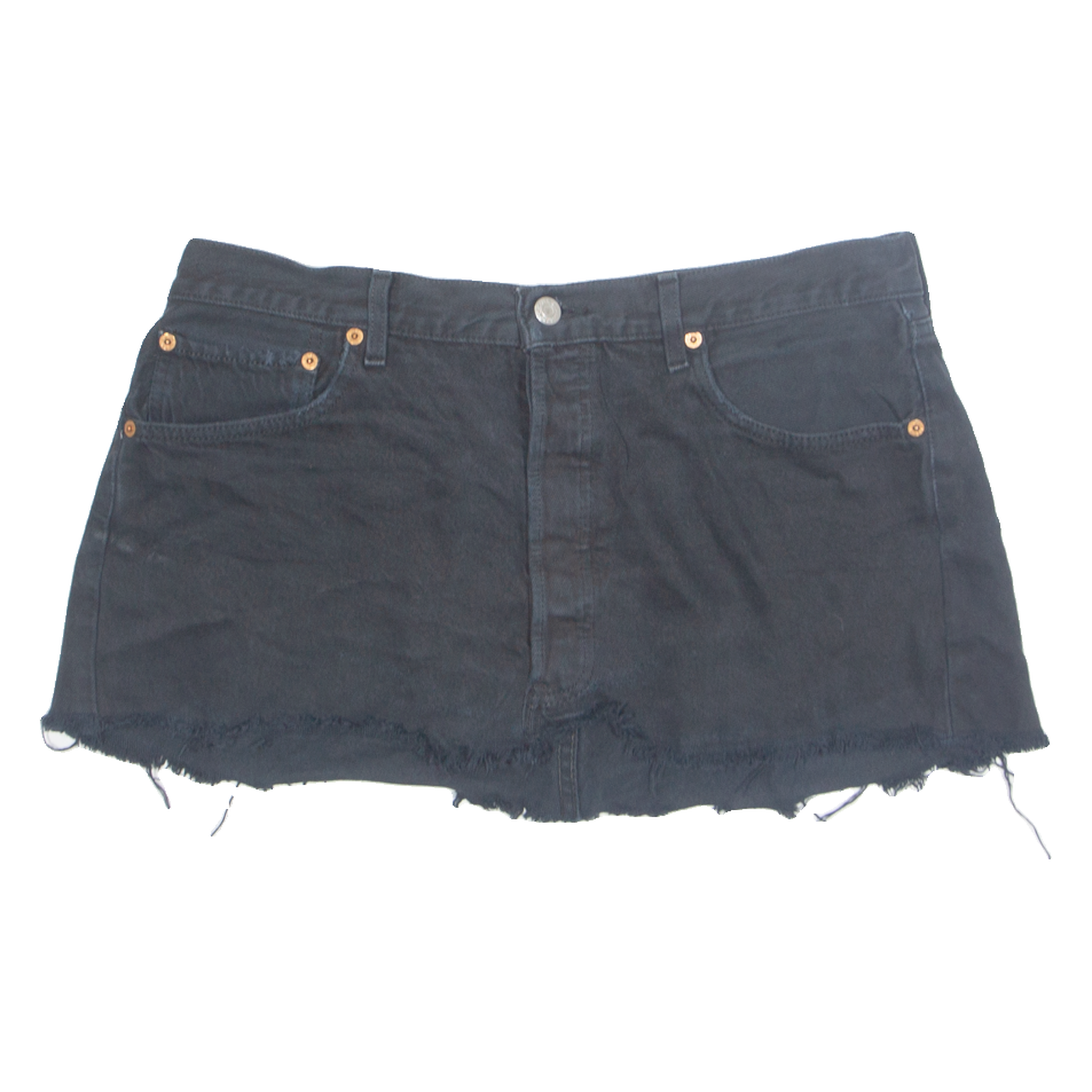 LEVI'S Cut Off 501 Womens Mini Skirt Black Short 90s Denim L Refurbished - N/A refurbished available on Cerqular