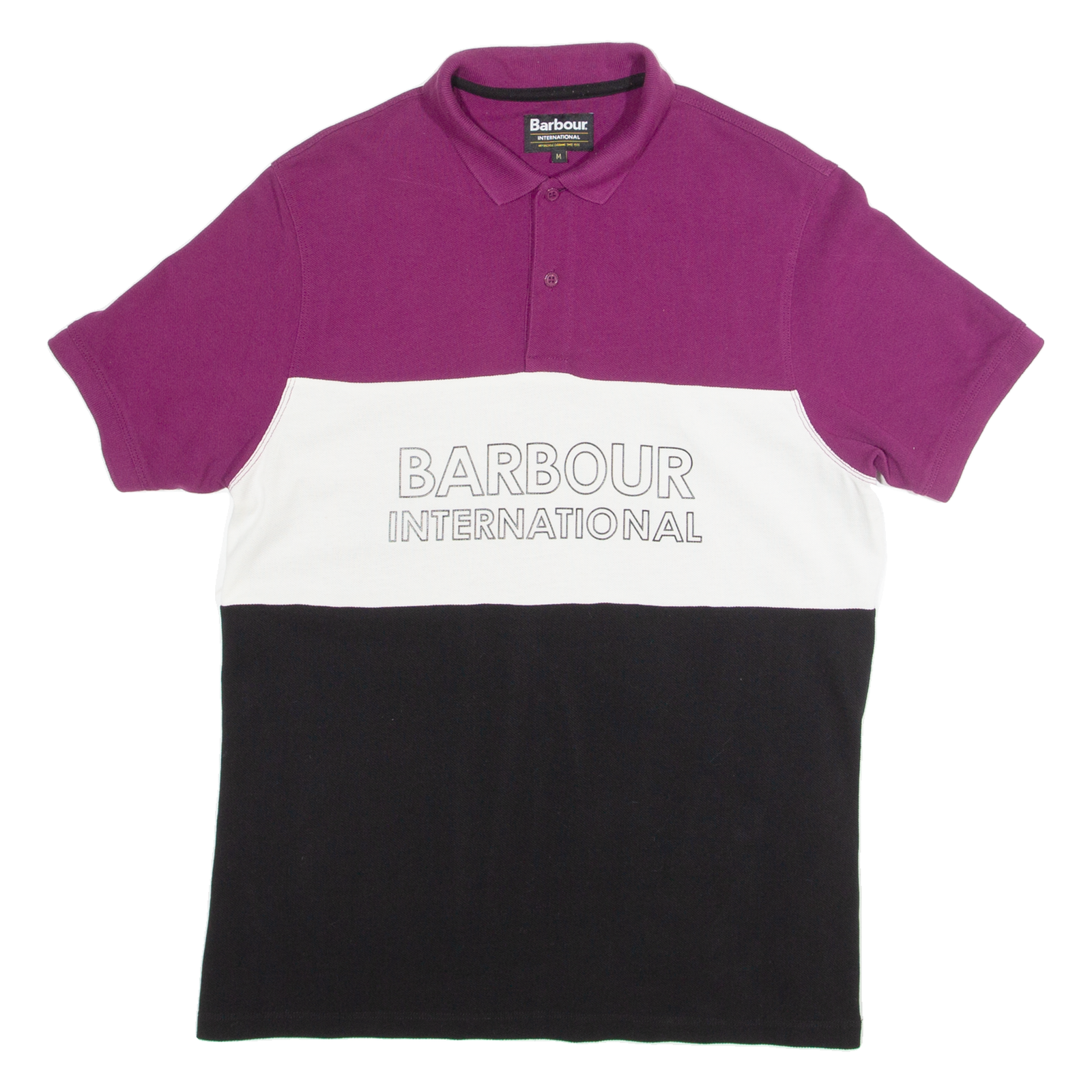 BARBOUR INTERNATIONAL Mens Polo Shirt Purple Colourblock M Refurbished - N/A refurbished available on Cerqular