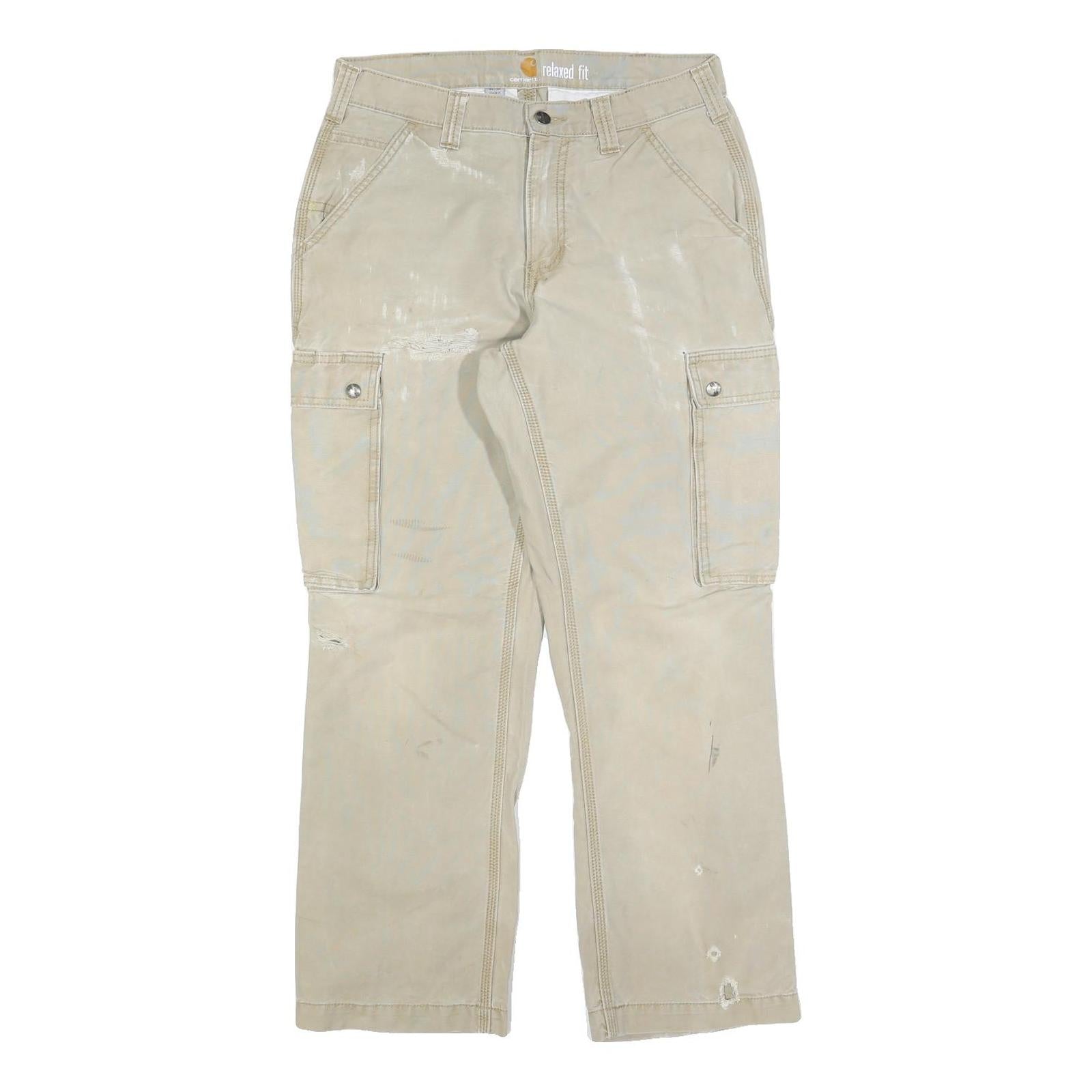 Buy CARHARTT Mens Relaxed Fit Beige Cargo Trousers W32 L30 Cotton Blend Zip Closure Refurbished - $49.39 CARHARTT Mens Relaxed Fit Beige Cargo Trousers W32 L30 Cotton Blend Zip Closure Refurbished - N/A refurbished available on Cerqular