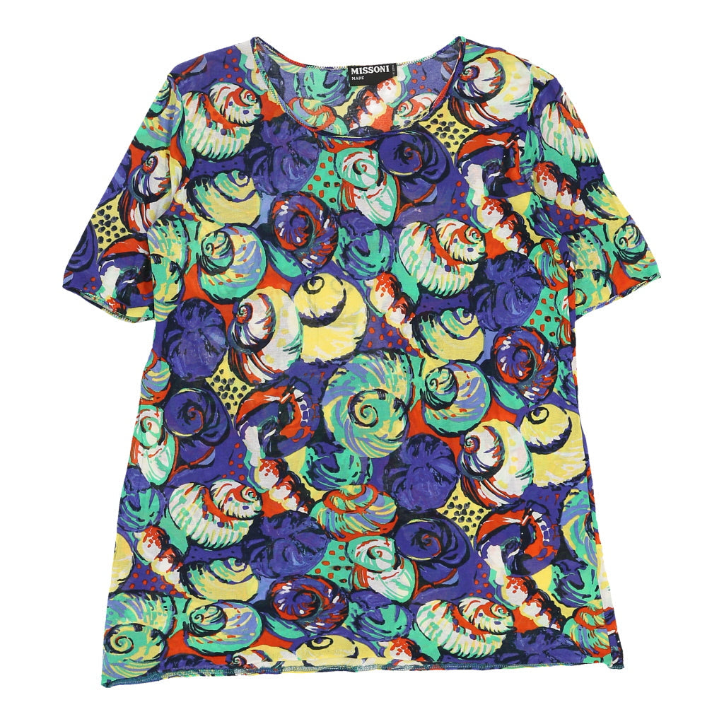 Missoni Sheer T-Shirt - Large Multicoloured Cotton | Size: large Refurbished - N/A (Preloved Designer is not a specific brand, it refurbished available on Cerqular