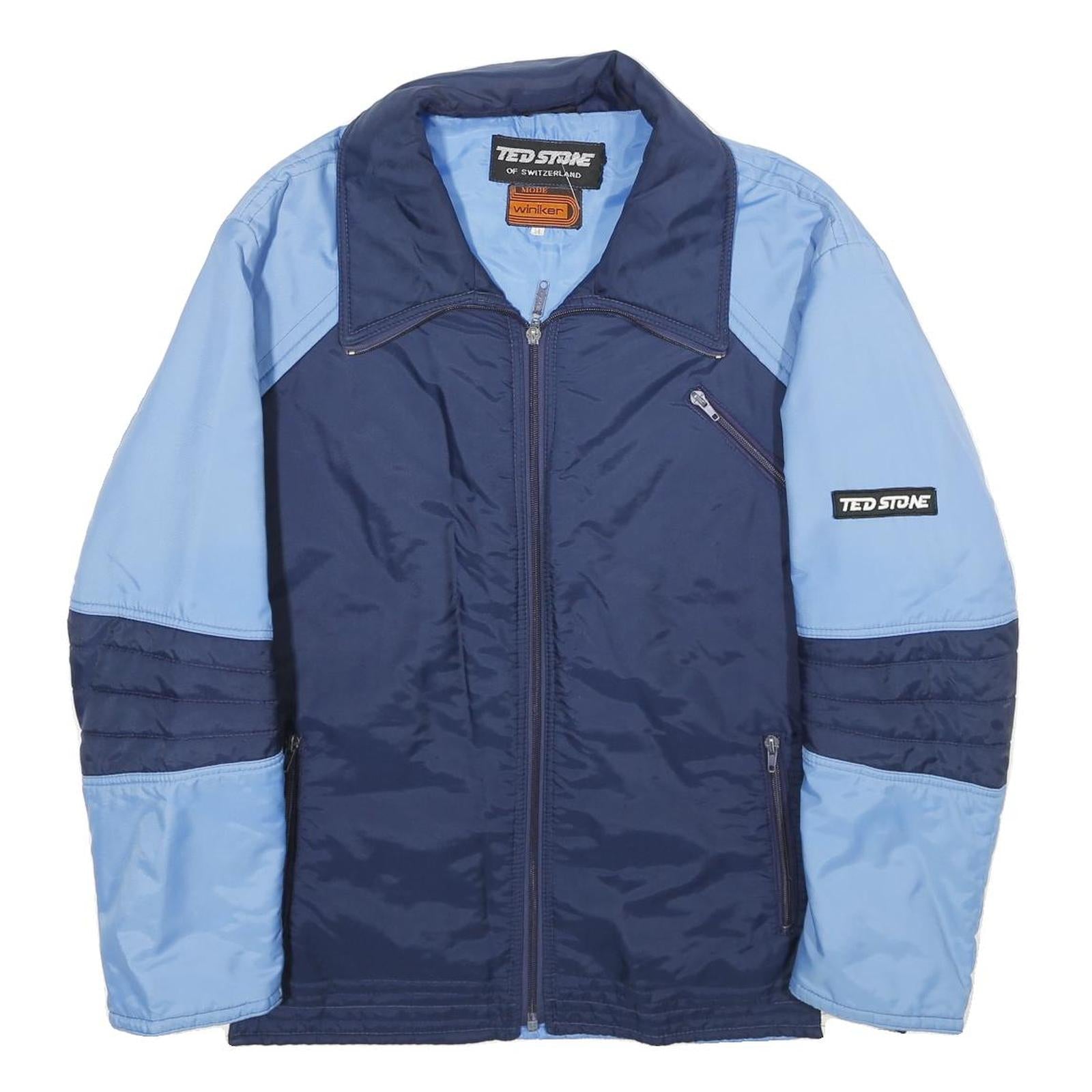 TED STONE Mens Blue & Navy Zip-Up Polyamide Jacket XL Lightweight Casual Refurbished - N/A refurbished available on Cerqular