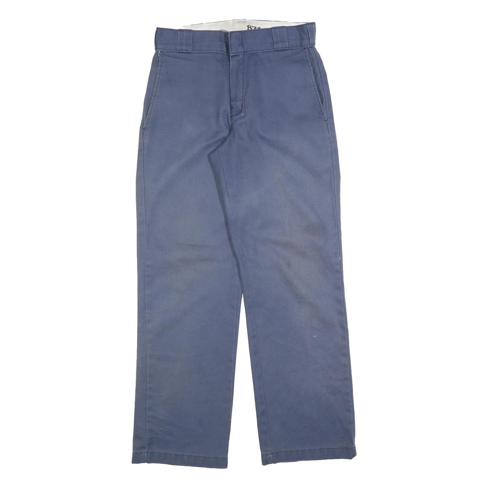 DICKIES Mens Cotton Blend Blue Regular Straight Trousers W28 L30 Workwear Zip Refurbished - N/A refurbished available on Cerqular