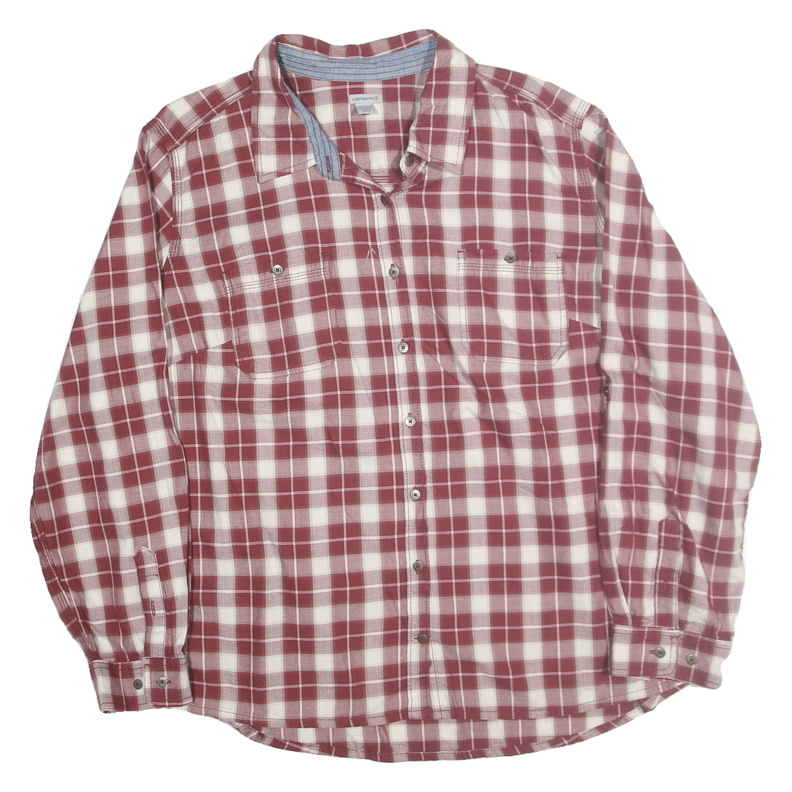 CARHARTT Womens Red & White Checked Cotton Blend Shirt 2XL Casual Workwear Refurbished - N/A refurbished available on Cerqular