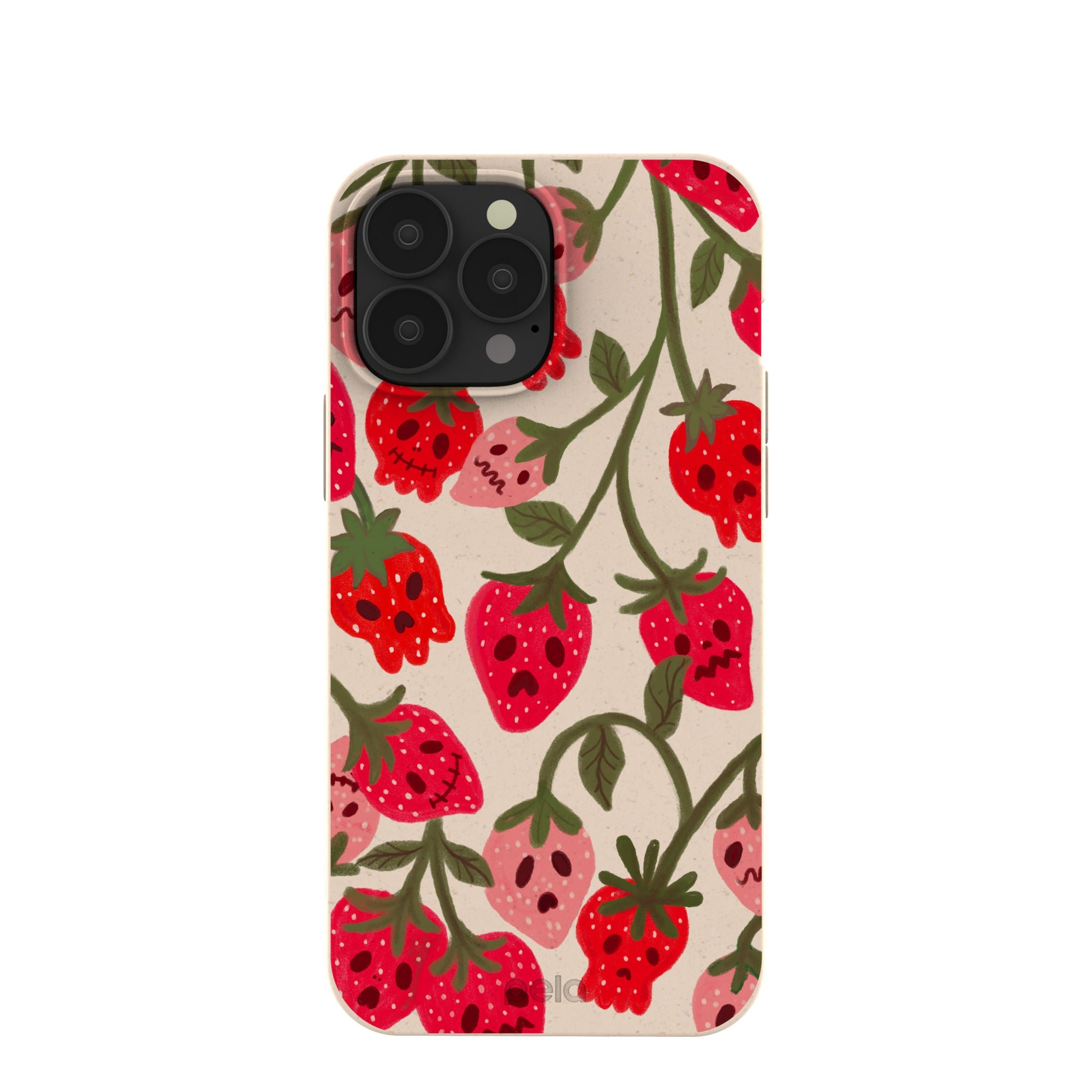 Seashell Strawboories iPhone 13 Pro Max Case Refurbished - Pela Case refurbished available on Cerqular