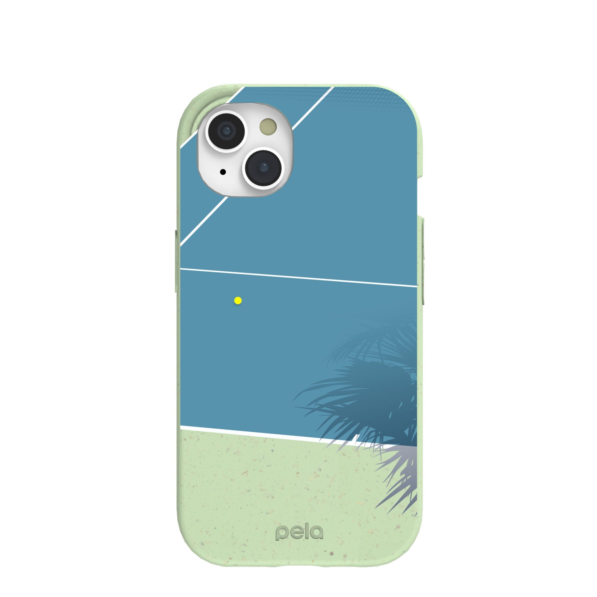 Sage Green Tennis Court iPhone 15 Case Refurbished - Pela Case refurbished available on Cerqular