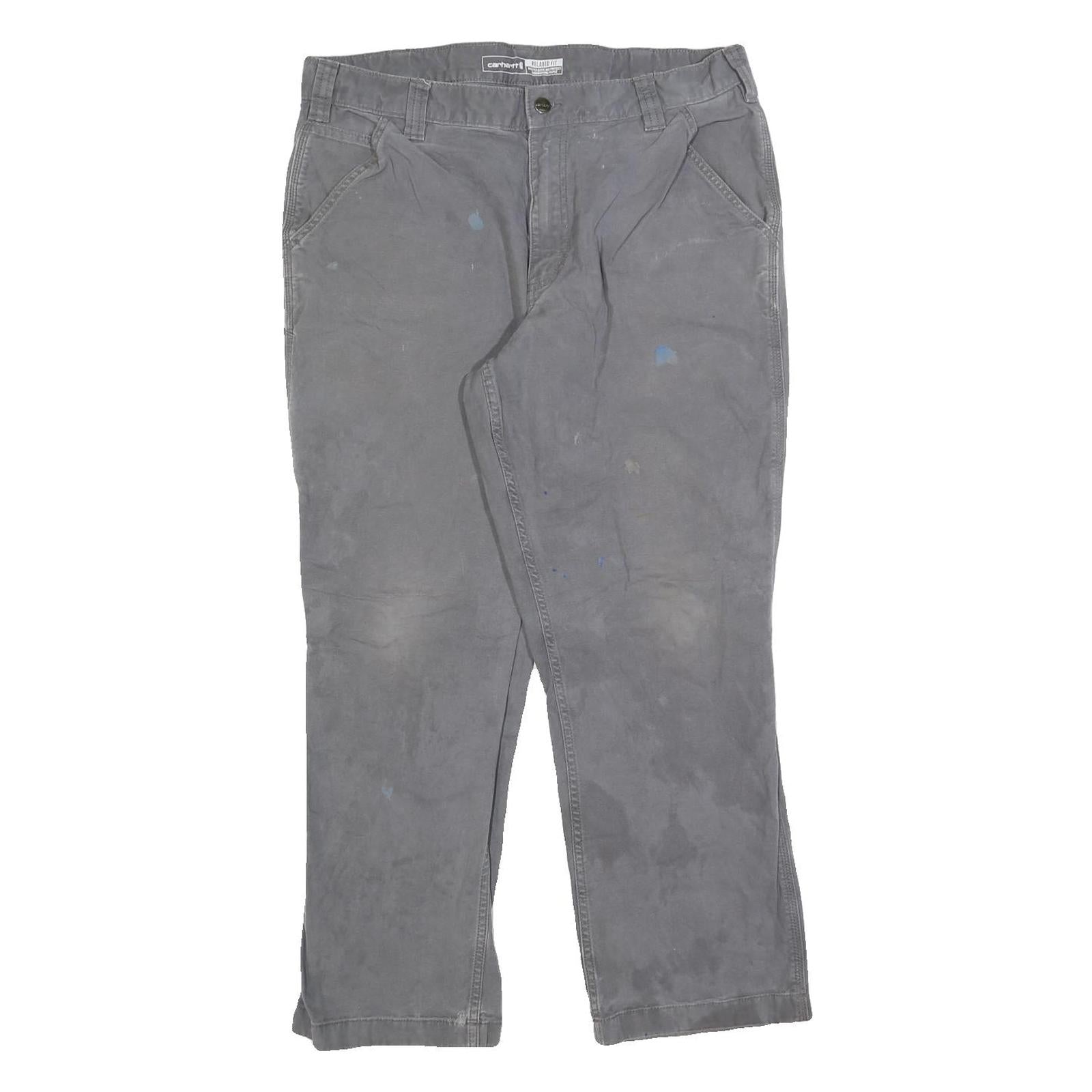 CARHARTT Mens Relaxed Grey Jeans Cotton Blend Zip W36 L30 Workwear Casual Refurbished - N/A refurbished available on Cerqular