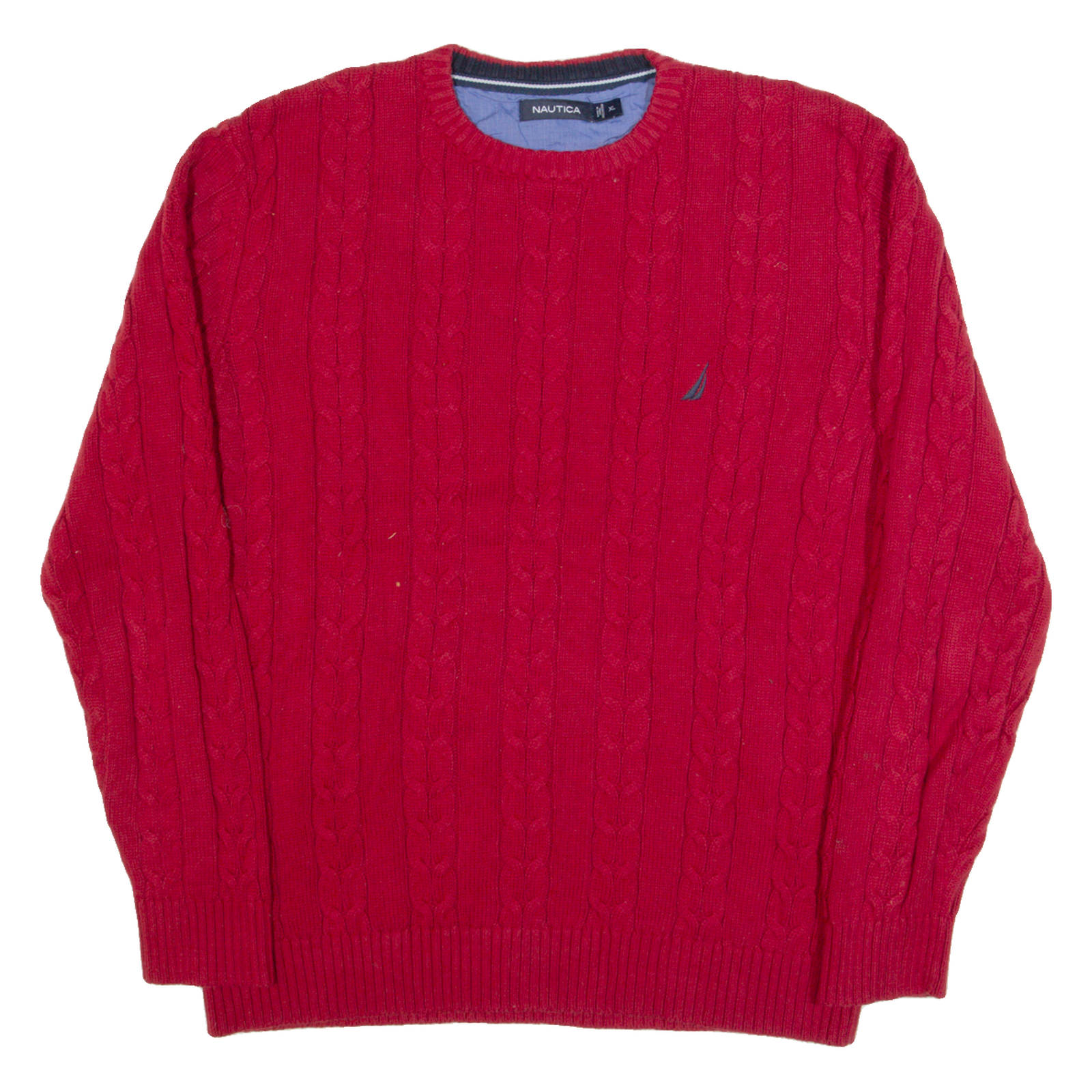 NAUTICA Mens Jumper Red Cable Knit XL Refurbished - N/A refurbished available on Cerqular