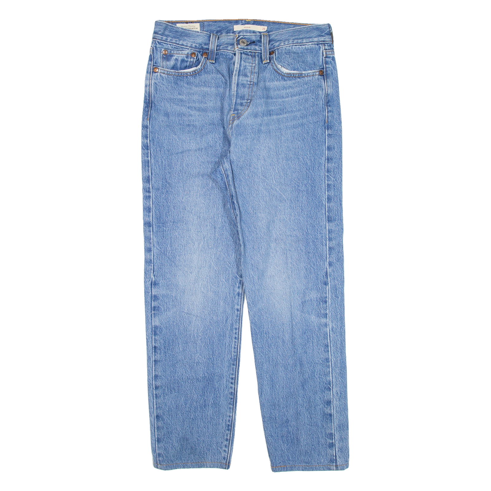 LEVI'S Wedgie BIG E Womens Jeans Blue Regular Tapered W26 L24 Refurbished - N/A refurbished available on Cerqular