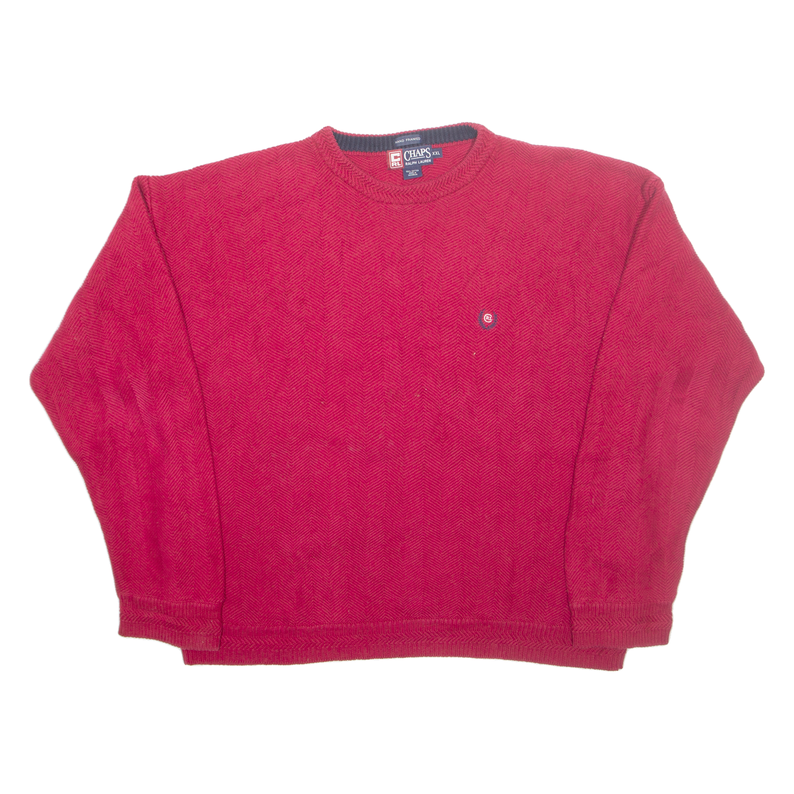 CHAPS RALPH LAUREN Mens Jumper Red Tight Knit 2XL Refurbished - N/A refurbished available on Cerqular