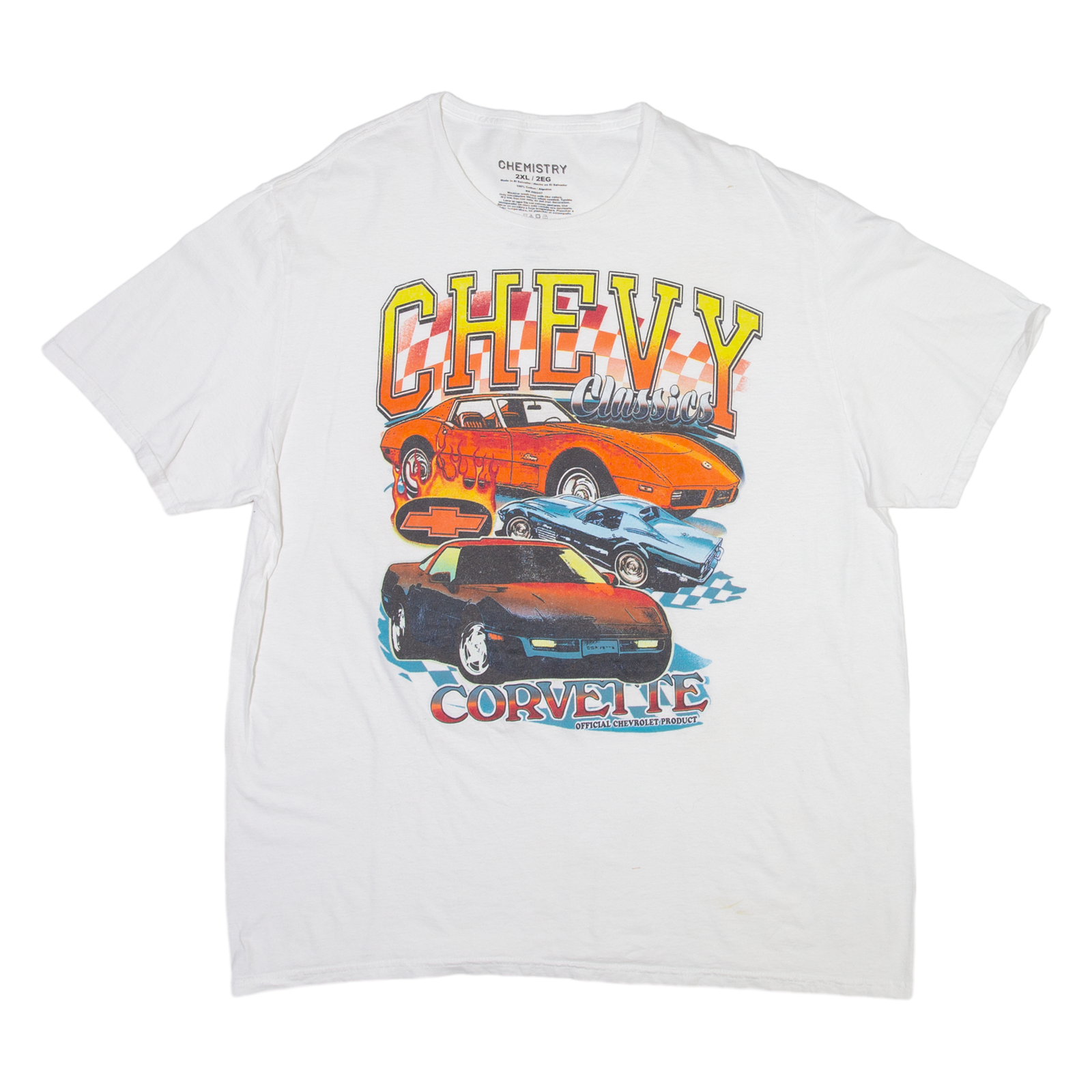CHEMISTRY Racing Mens T-Shirt White 2XL Refurbished - N/A refurbished available on Cerqular