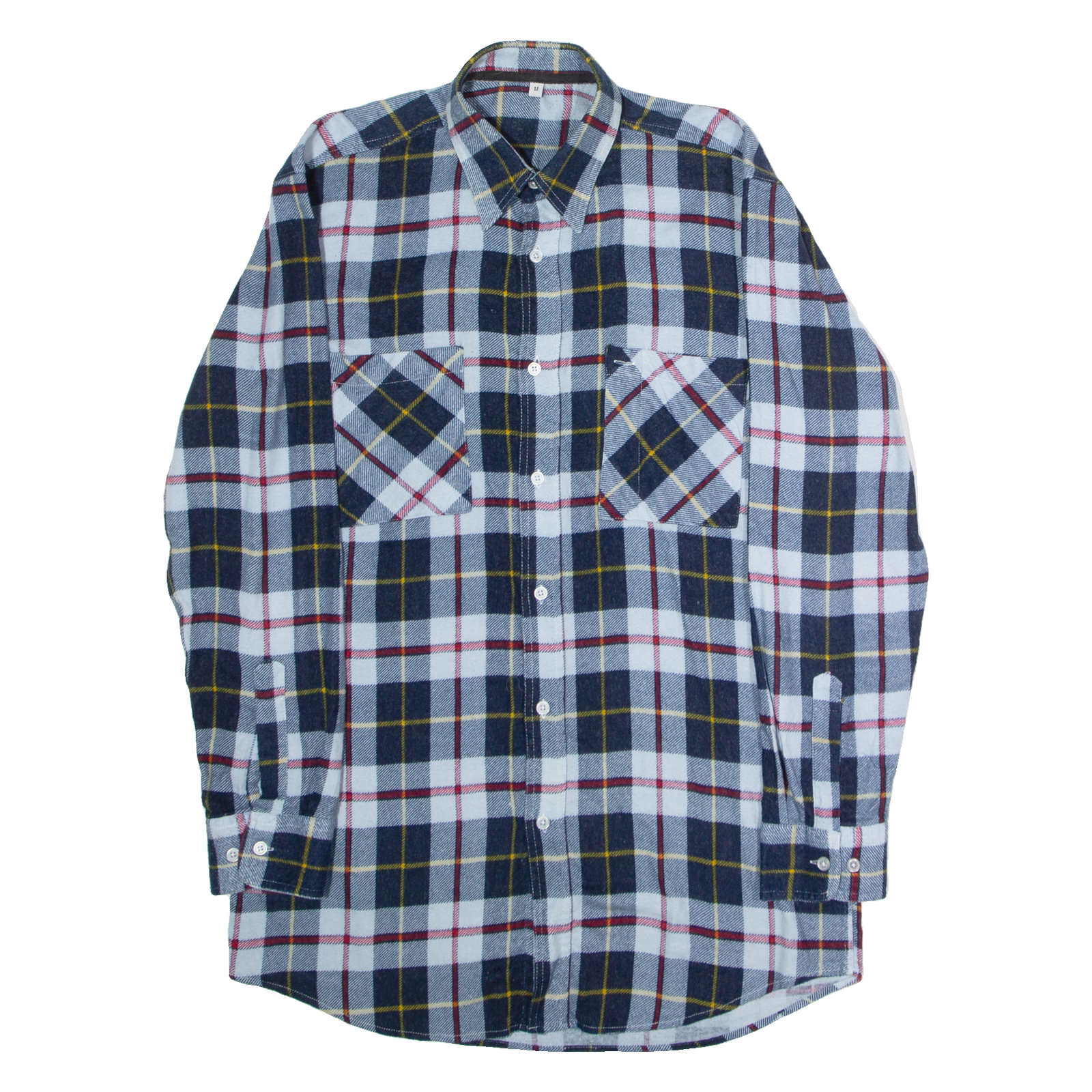 F&C PROTECT LINE Mens Flannel Shirt Blue Check Long Sleeve M Refurbished - N/A refurbished available on Cerqular
