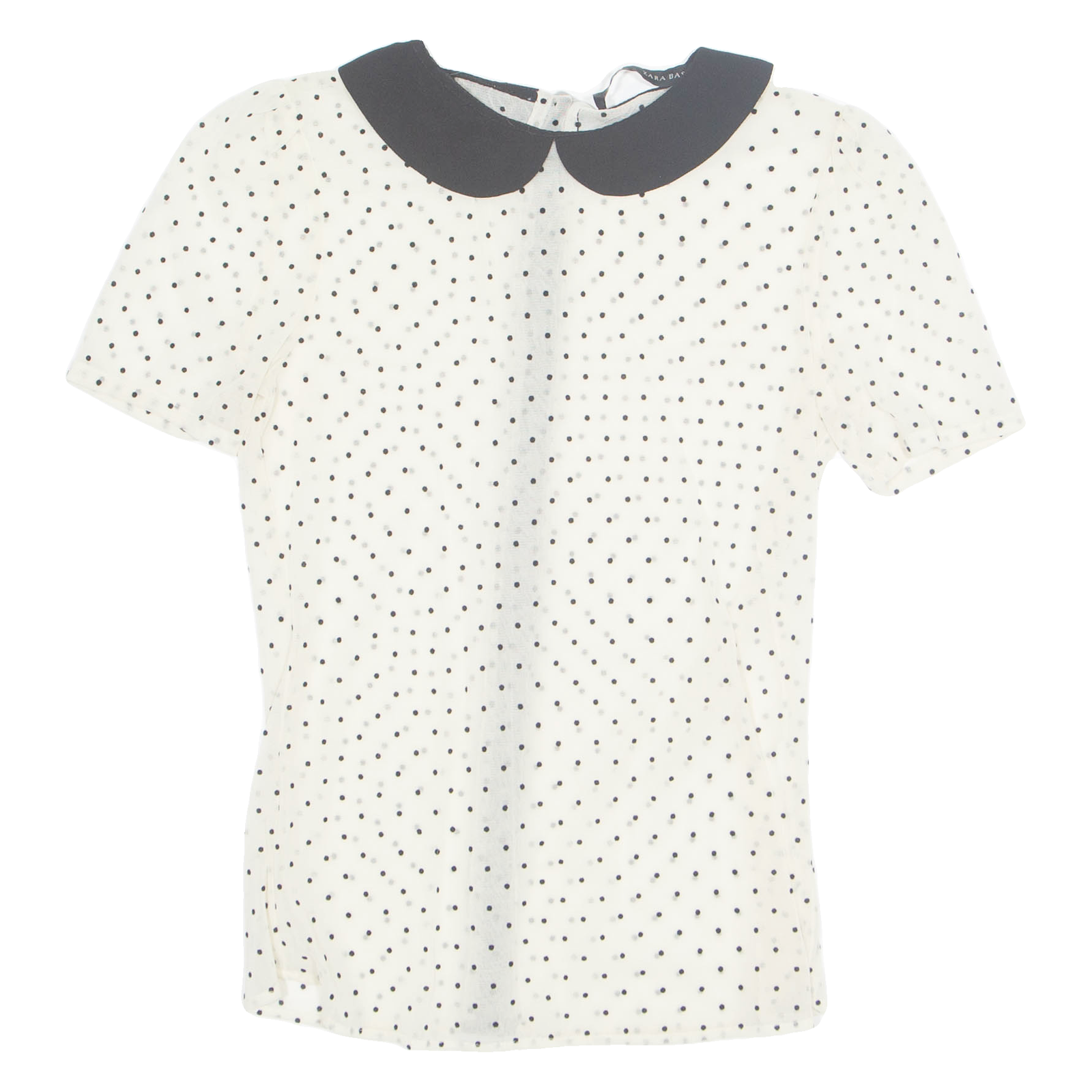 ZARA Sheer Womens Printed Top Beige Spotted S Refurbished - N/A refurbished available on Cerqular