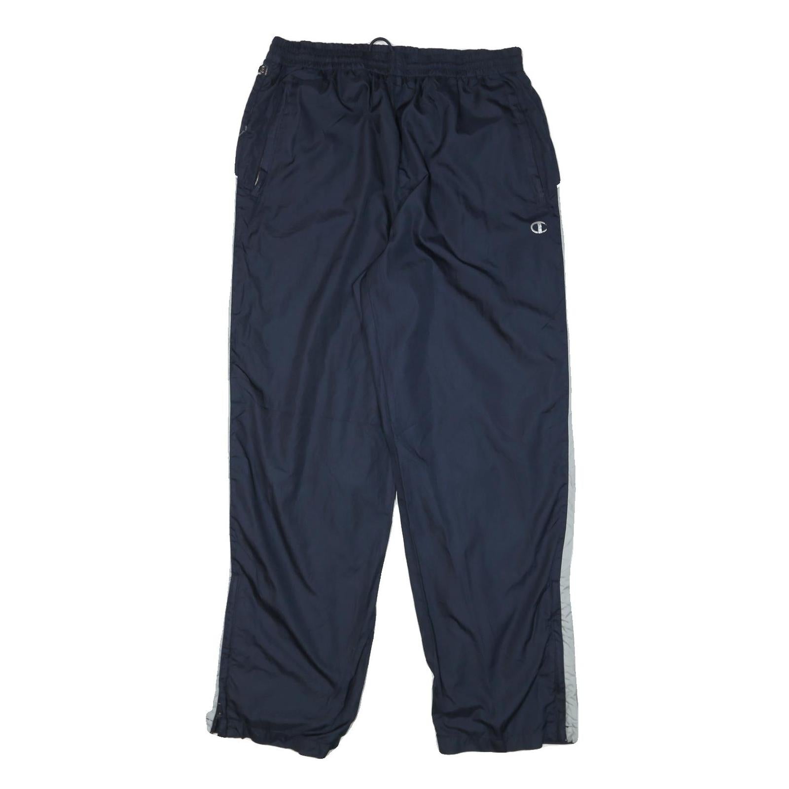 CHAMPION Mens Joggers Navy Blue White Stripe Regular Tapered L W32 L31 Sport Refurbished - N/A refurbished available on Cerqular
