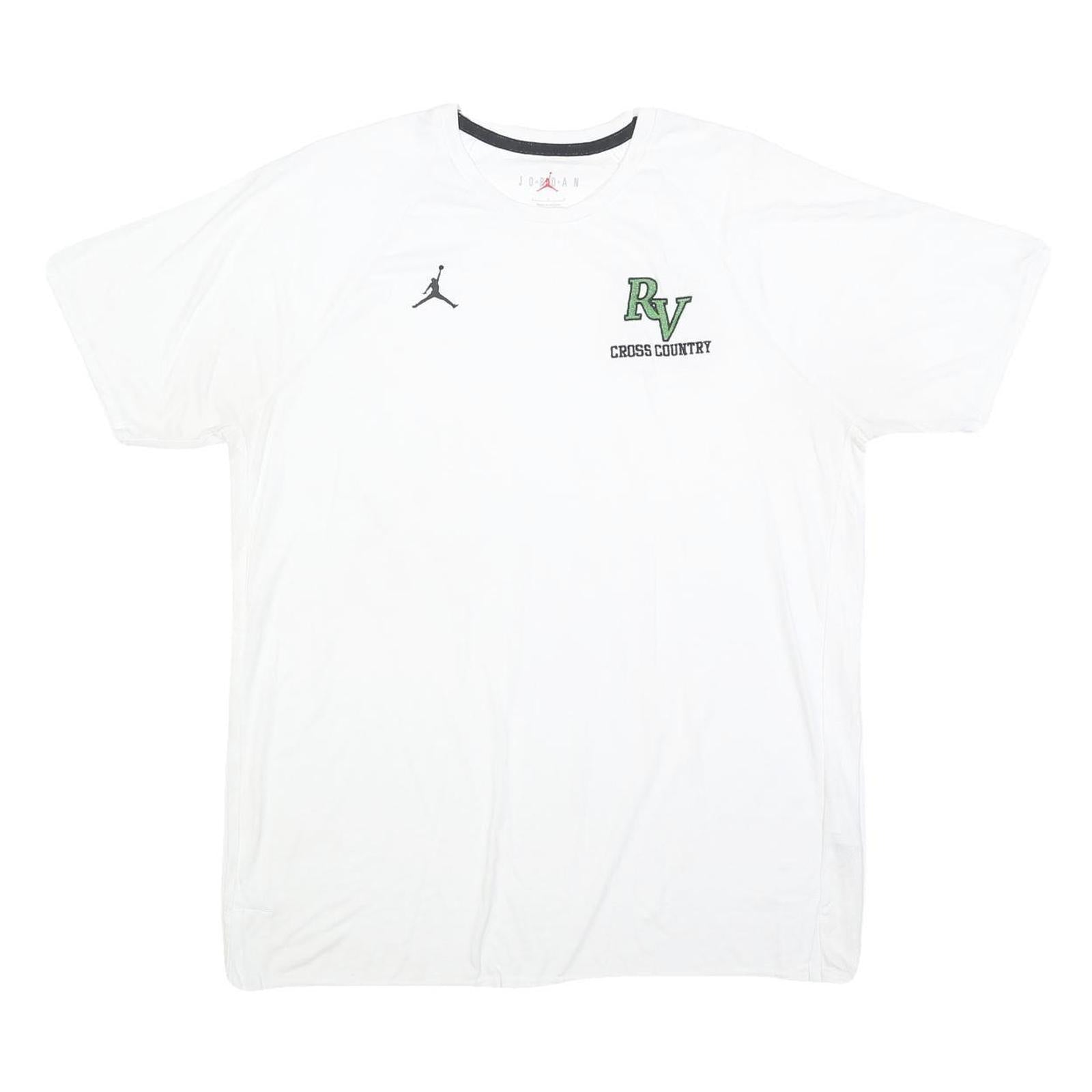 AIR JORDAN Mens White RV Cross Country Graphic T-Shirt L Short Sleeve Crew Neck Refurbished - N/A refurbished available on Cerqular