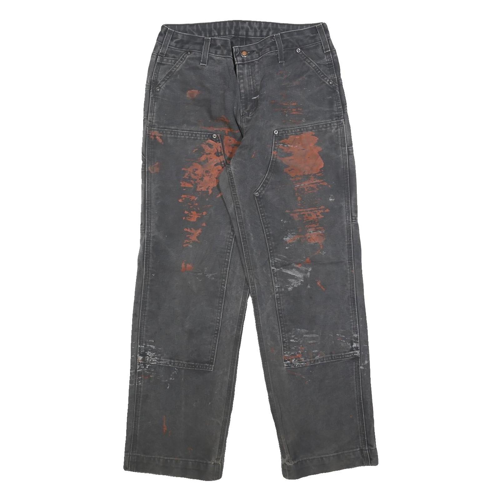 CARHARTT Womens Cotton Blend Black Relaxed Straight Trousers W28 L28 Durable Refurbished - N/A refurbished available on Cerqular
