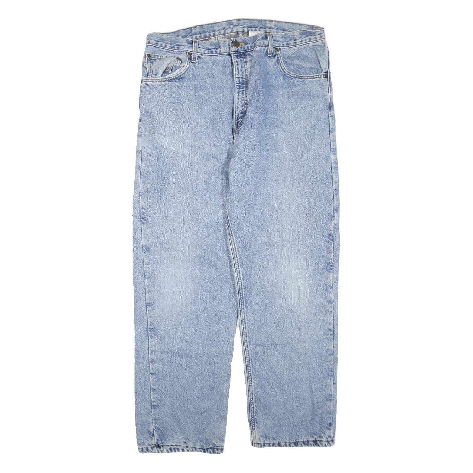 CARHARTT Mens Regular Fit Straight Leg Denim Light Blue W36 L29 Workwear Jeans Refurbished - N/A refurbished available on Cerqular