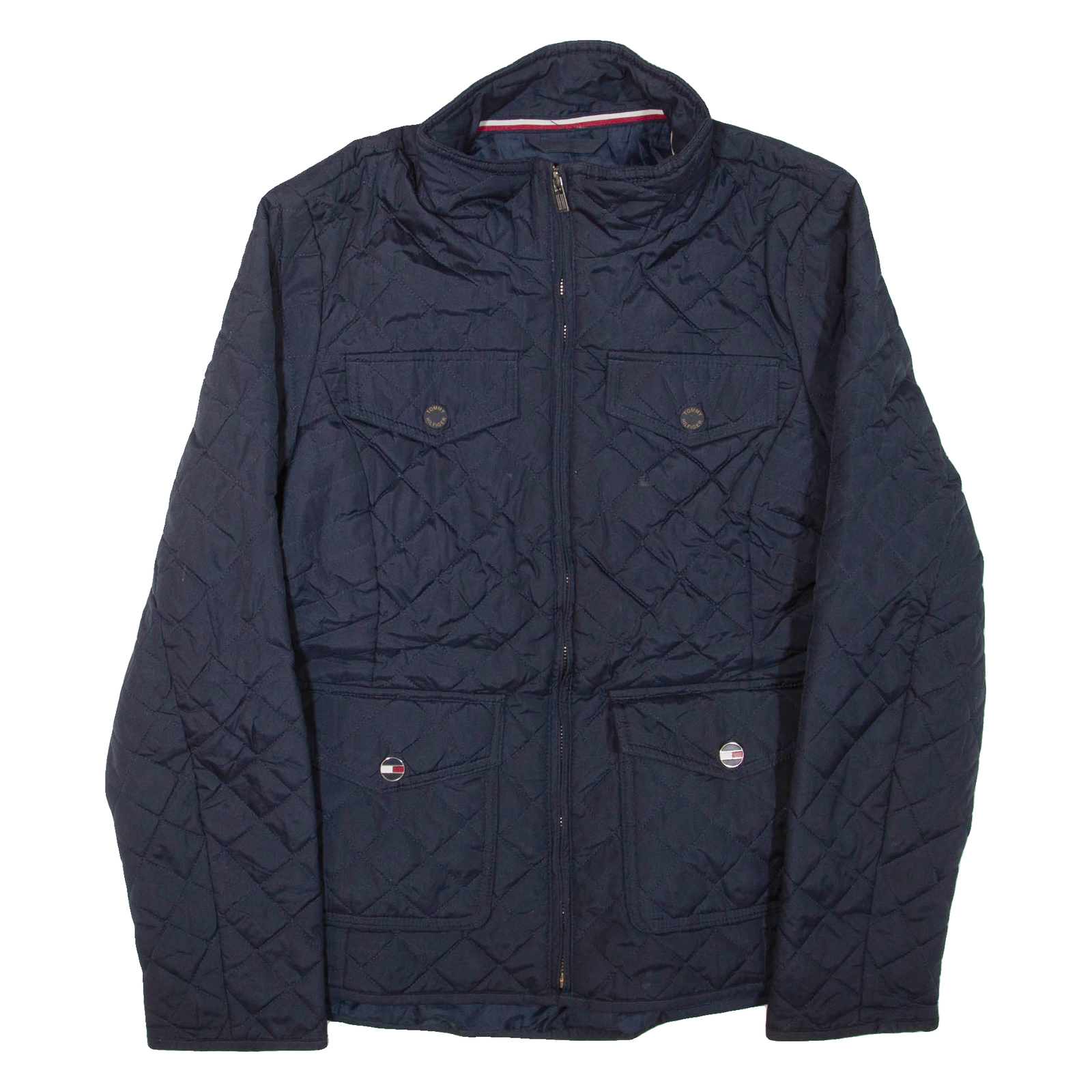 TOMMY HILFIGER Womens Quilted Jacket Blue M Refurbished - N/A refurbished available on Cerqular
