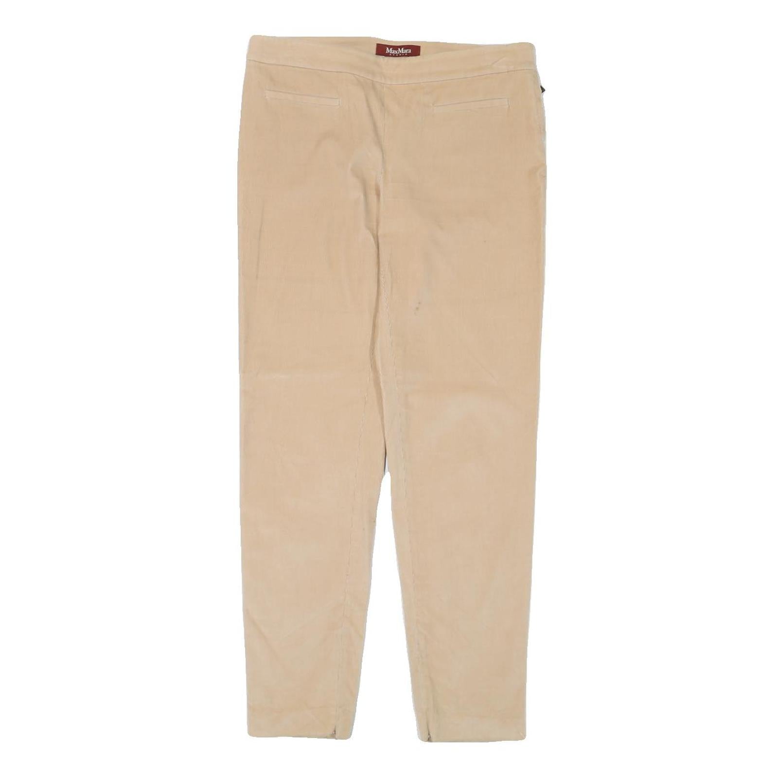 MAX MARA Womens Slim Beige Cotton Blend Trousers W31 L29 Smart Casual Refurbished - N/A refurbished available on Cerqular