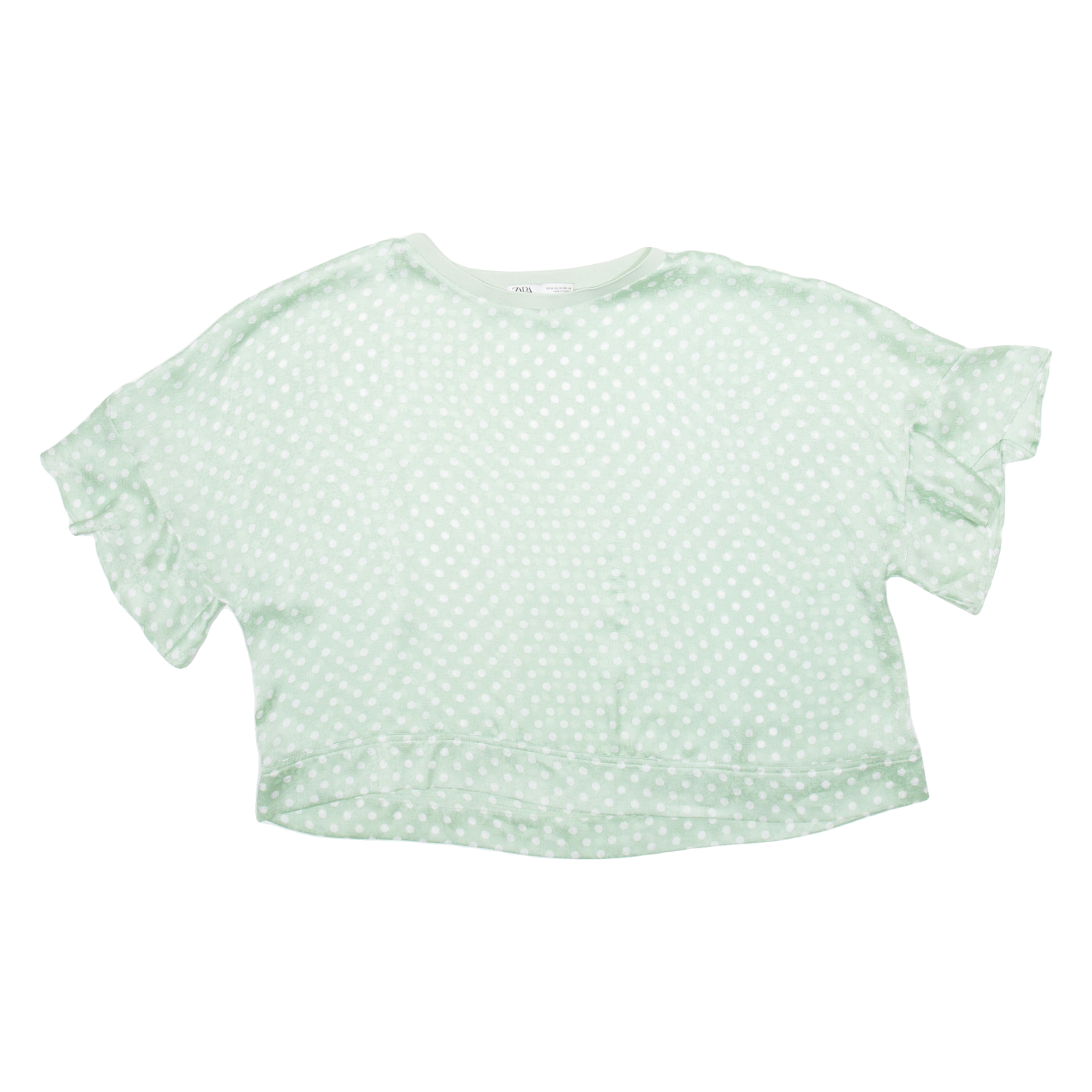 ZARA Womens Printed Blouse Green Silk Polka Dot M Refurbished - N/A refurbished available on Cerqular