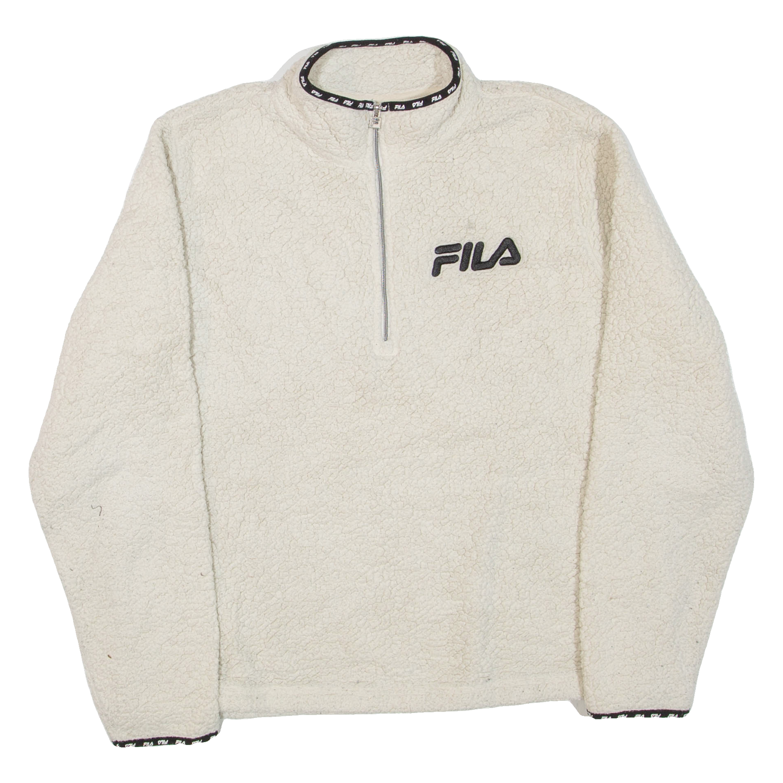 FILA Womens Fleece Beige 1/4 Zip UK 14 Refurbished - N/A refurbished available on Cerqular
