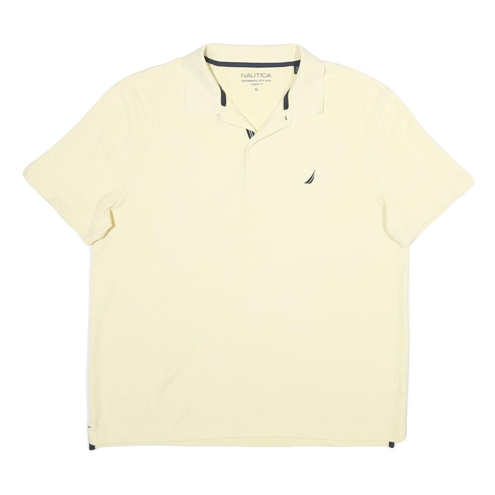 NAUTICA Mens Cream Short Sleeve Plain Polo Shirt XL Classic Fit Cotton Refurbished - N/A refurbished available on Cerqular