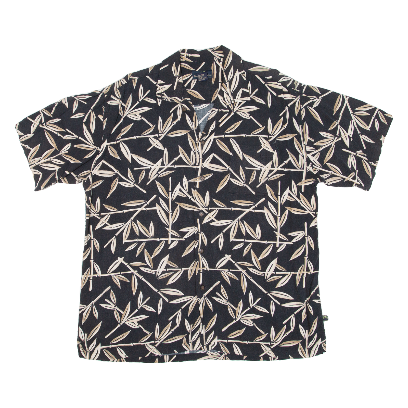 NEWPORT BLUE Mens Hawaiian Shirt Black Floral L Refurbished - N/A refurbished available on Cerqular
