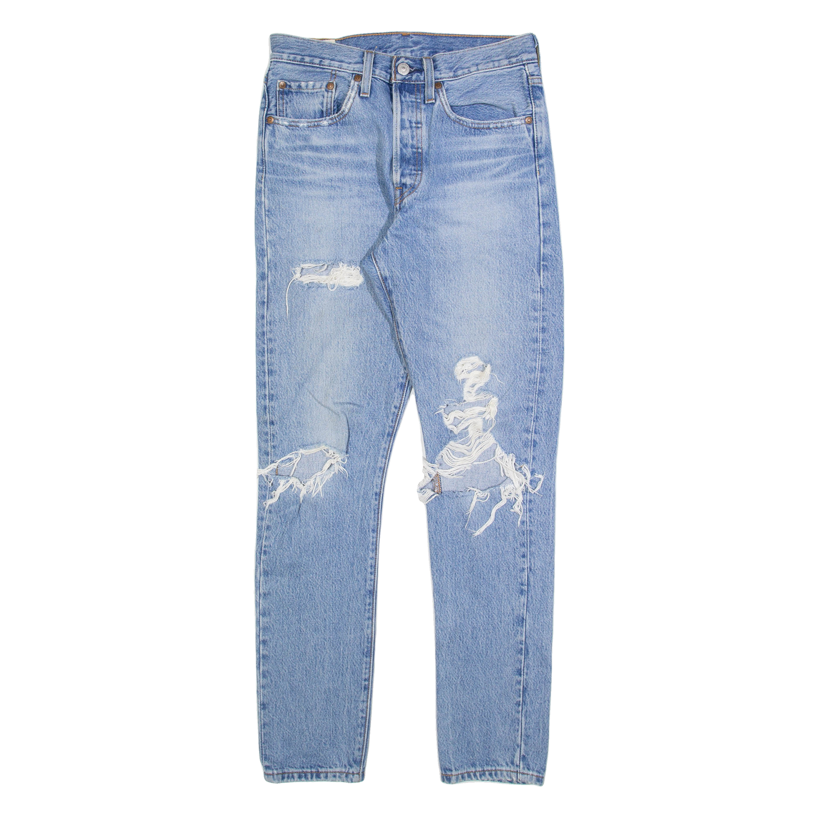 LEVI'S 501 S Big E Distressed Womens Jeans Blue Regular Straight W26 L30 Refurbished - N/A refurbished available on Cerqular