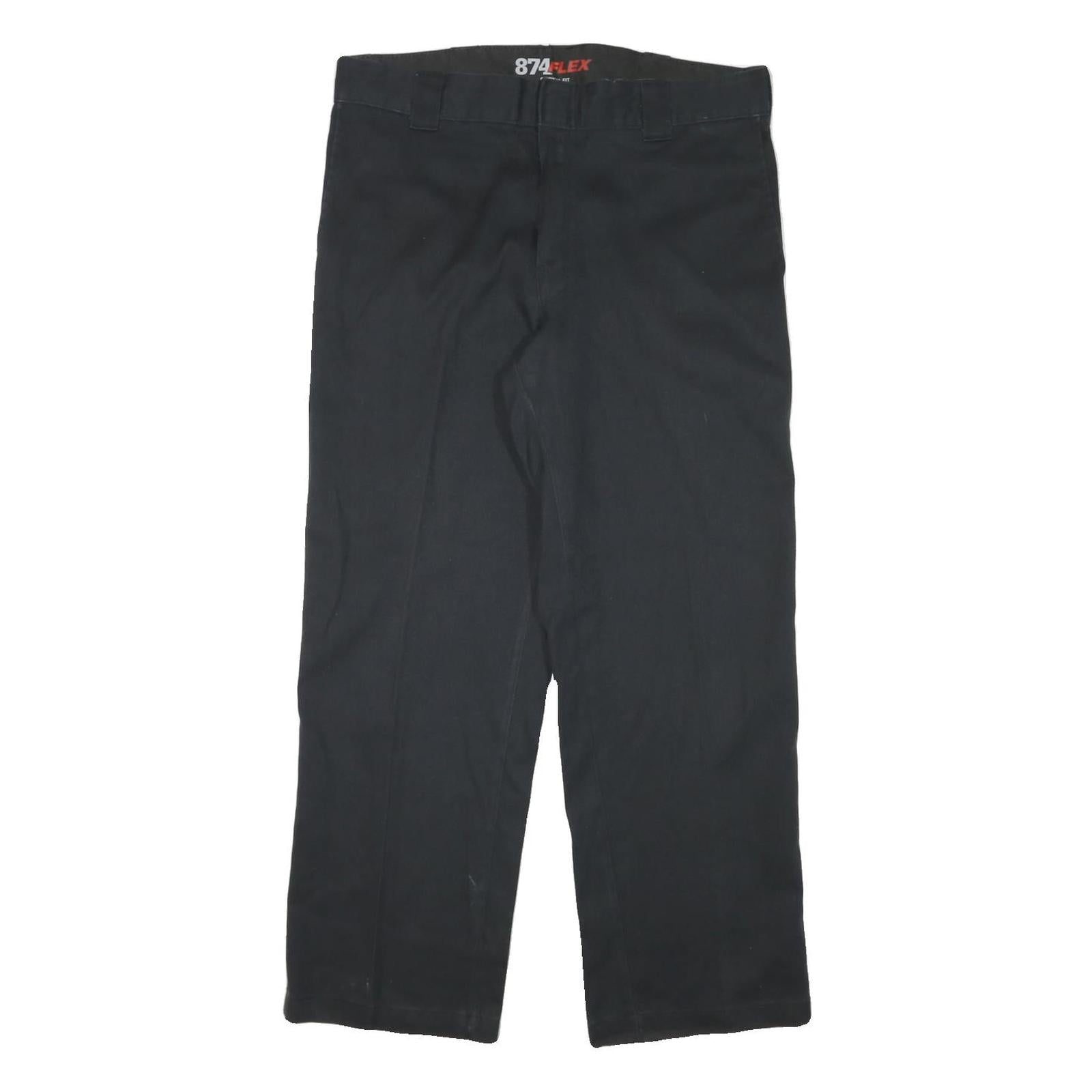 DICKIES Mens Cotton Blend Black Regular Fit Straight Leg Trousers W35 L28 Refurbished - N/A refurbished available on Cerqular