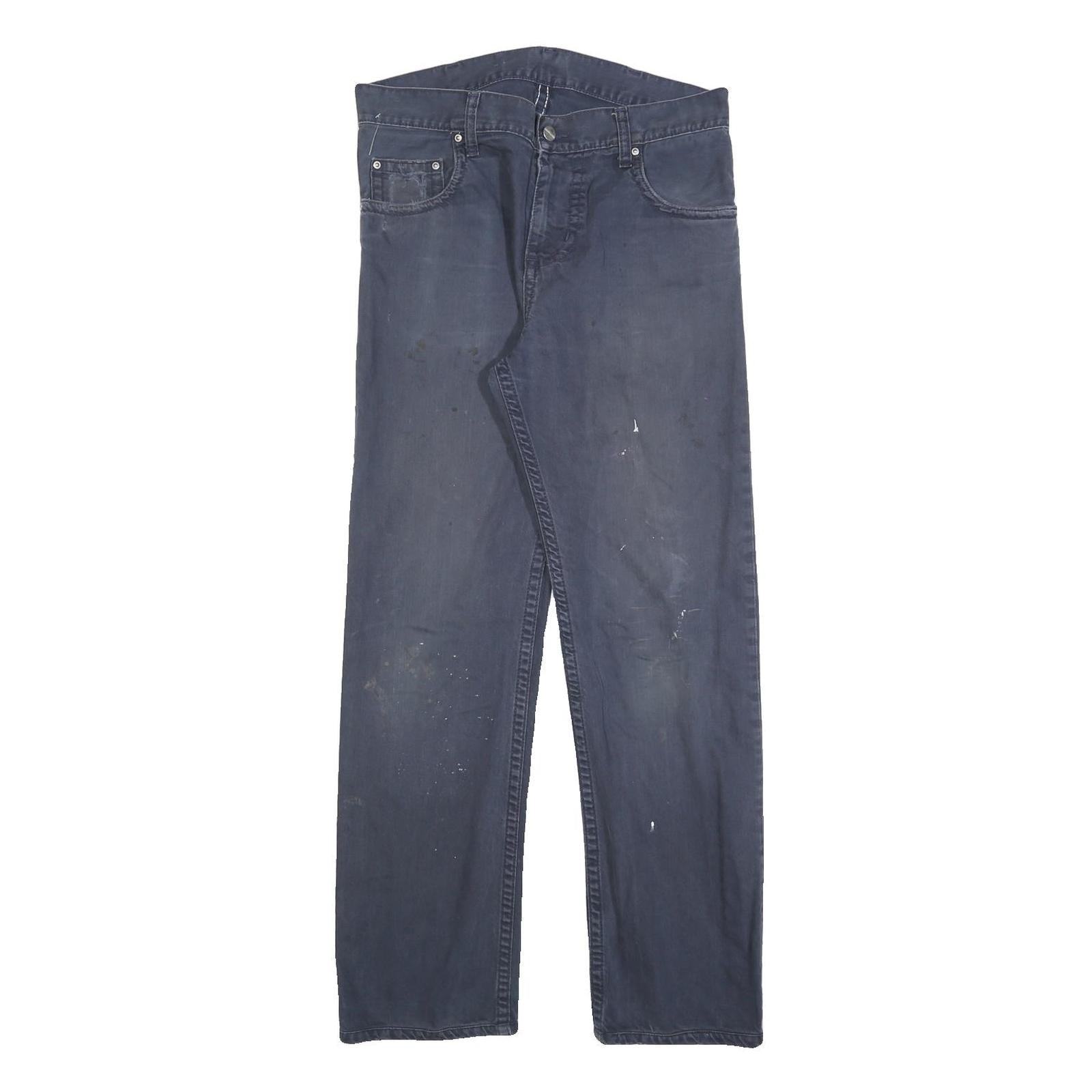 CARHARTT Mens Cotton Blend Blue Relaxed Straight Trousers W33 L30 Workwear Refurbished - N/A refurbished available on Cerqular