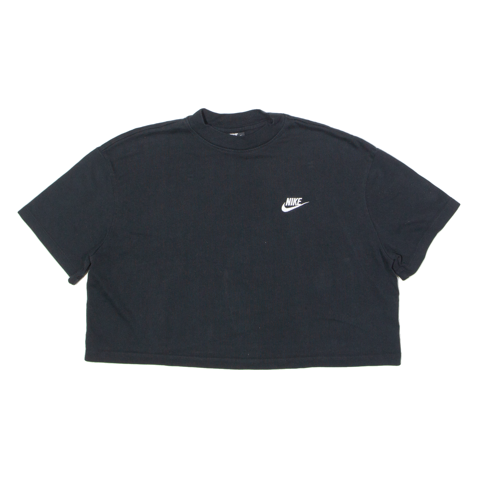 NIKE Cropped Womens T-Shirt Black Crew Neck L Refurbished - N/A refurbished available on Cerqular