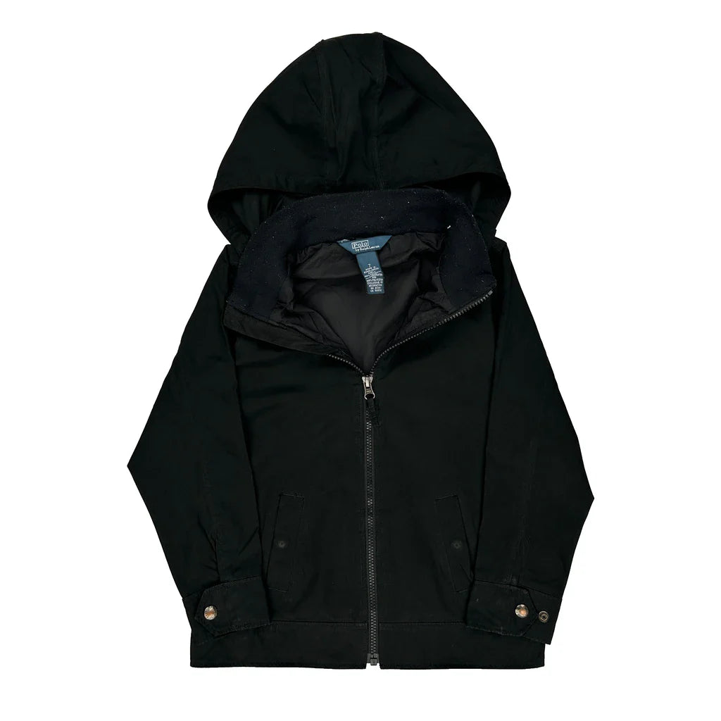 Age 7 Polo By Ralph Lauren Jacket - Small Black Polyester Refurbished - Thrifted (note: this is a term often used to describe second- refurbished available on Cerqular