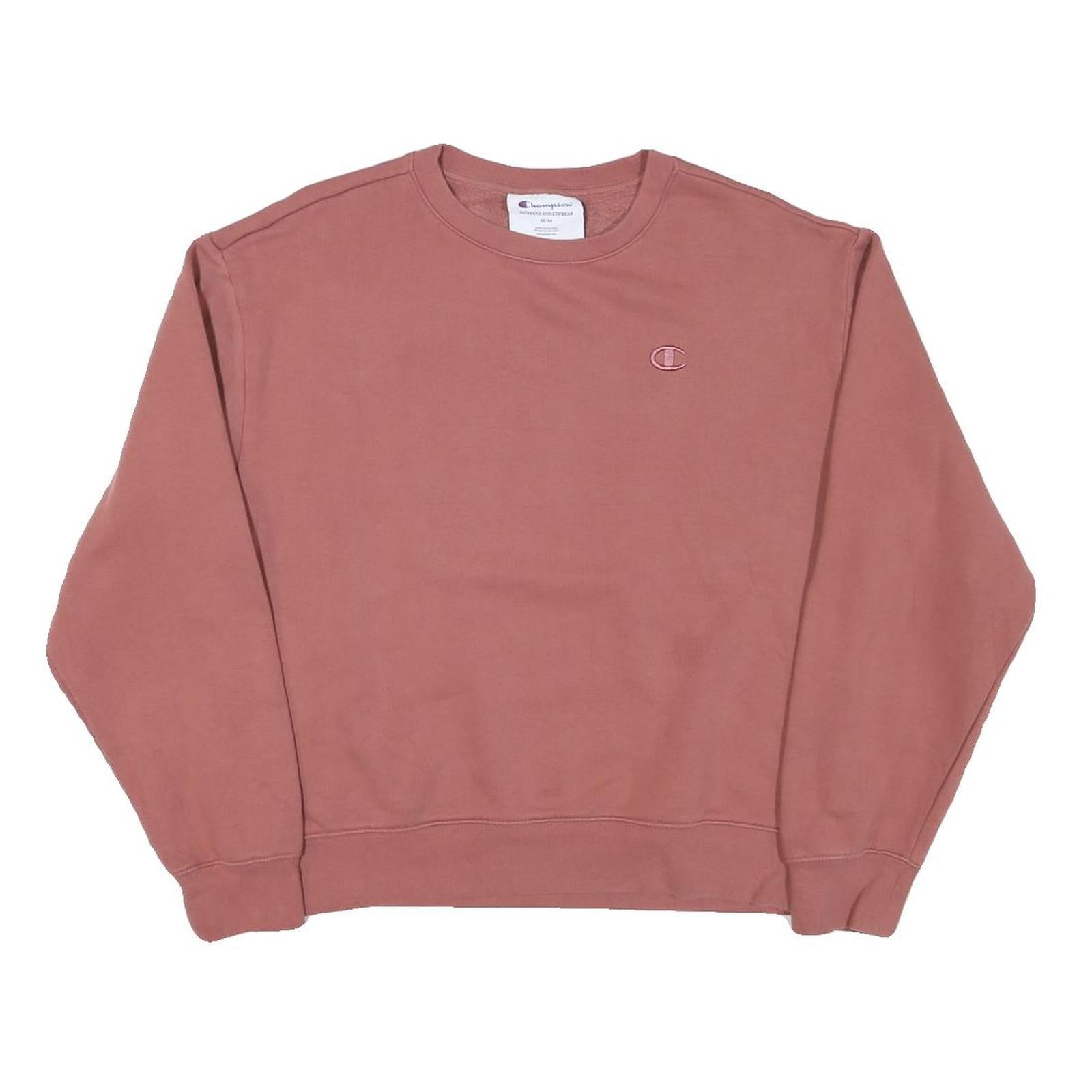 CHAMPION Mens Pink Pullover Sweatshirt M Cotton Blend Crew Neck Casual Comfort Refurbished - N/A refurbished available on Cerqular