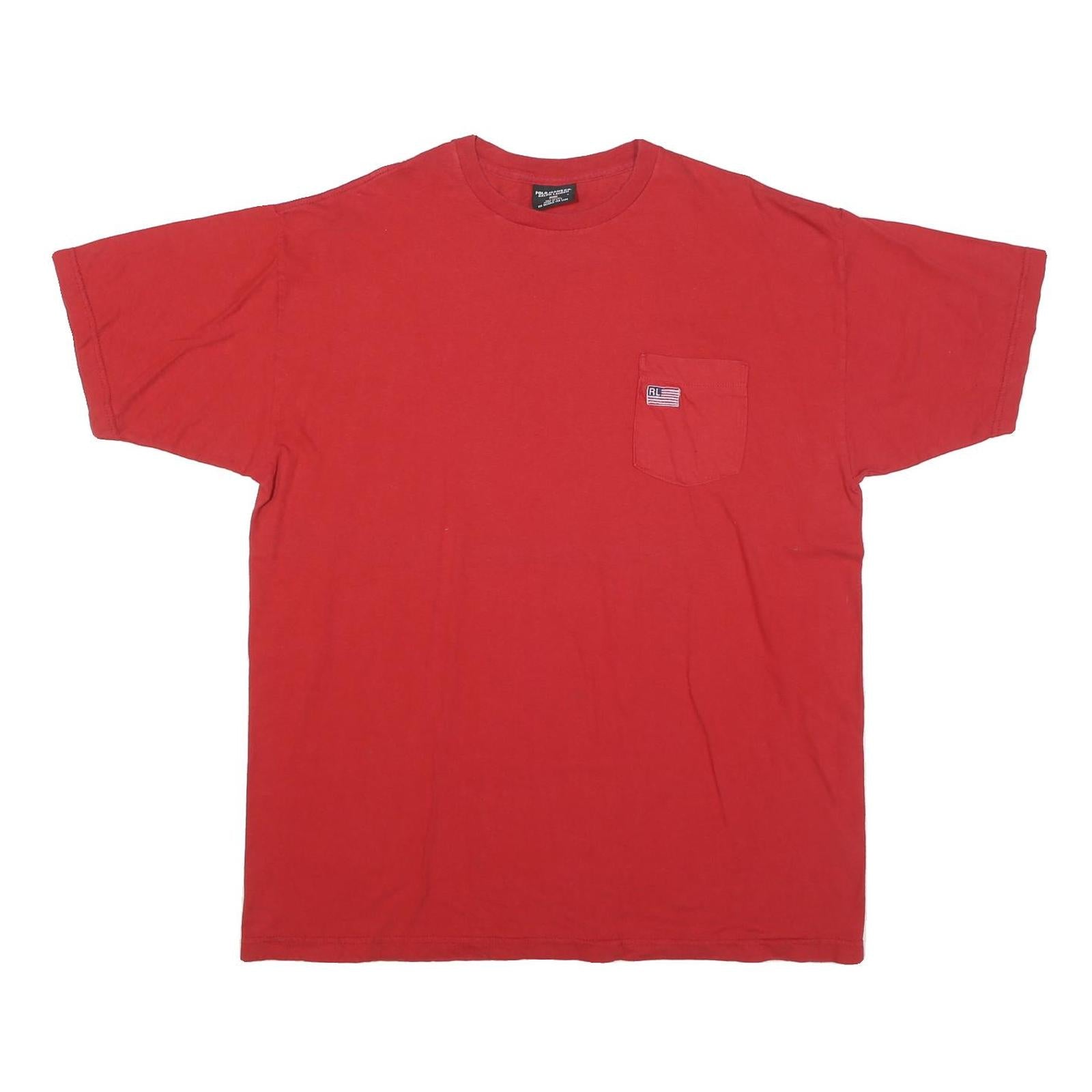 Buy POLO RALPH LAUREN Mens Red Plain T-Shirt L Short Sleeve Crew Neck Pocket Refurbished - $25.99 POLO RALPH LAUREN Mens Red Plain T-Shirt L Short Sleeve Crew Neck Pocket Refurbished - N/A refurbished available on Cerqular