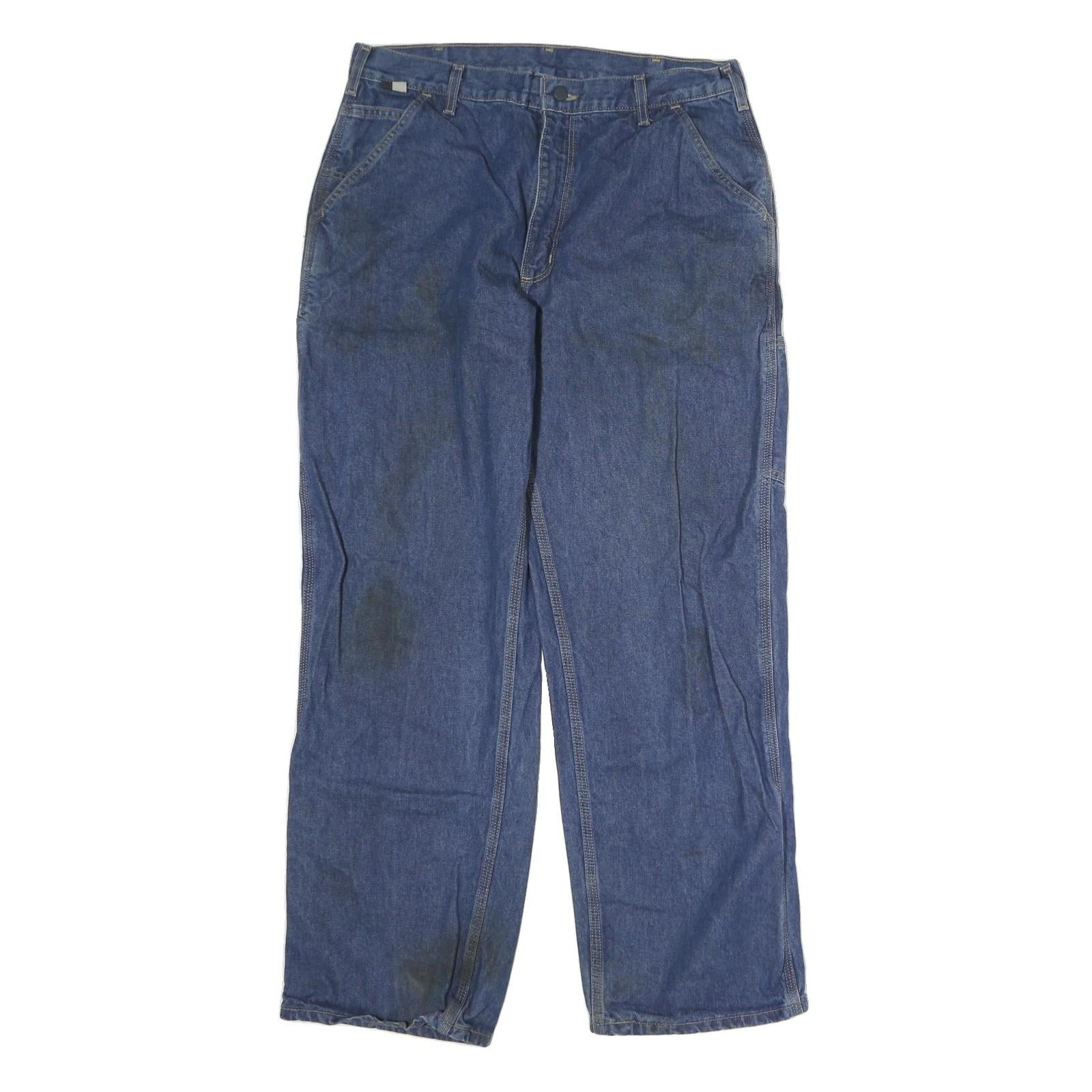 CARHARTT Mens Blue Regular Fit Straight Leg Denim Jeans W32 L32 Workwear Casual Refurbished - N/A refurbished available on Cerqular