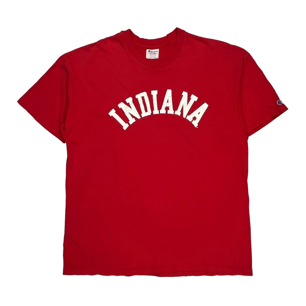 Indiana Champion Single Stitch T-Shirt - 2XL Red Cotton Refurbished - Thrifted (note: this is a term often used to describe second- refurbished available on Cerqular