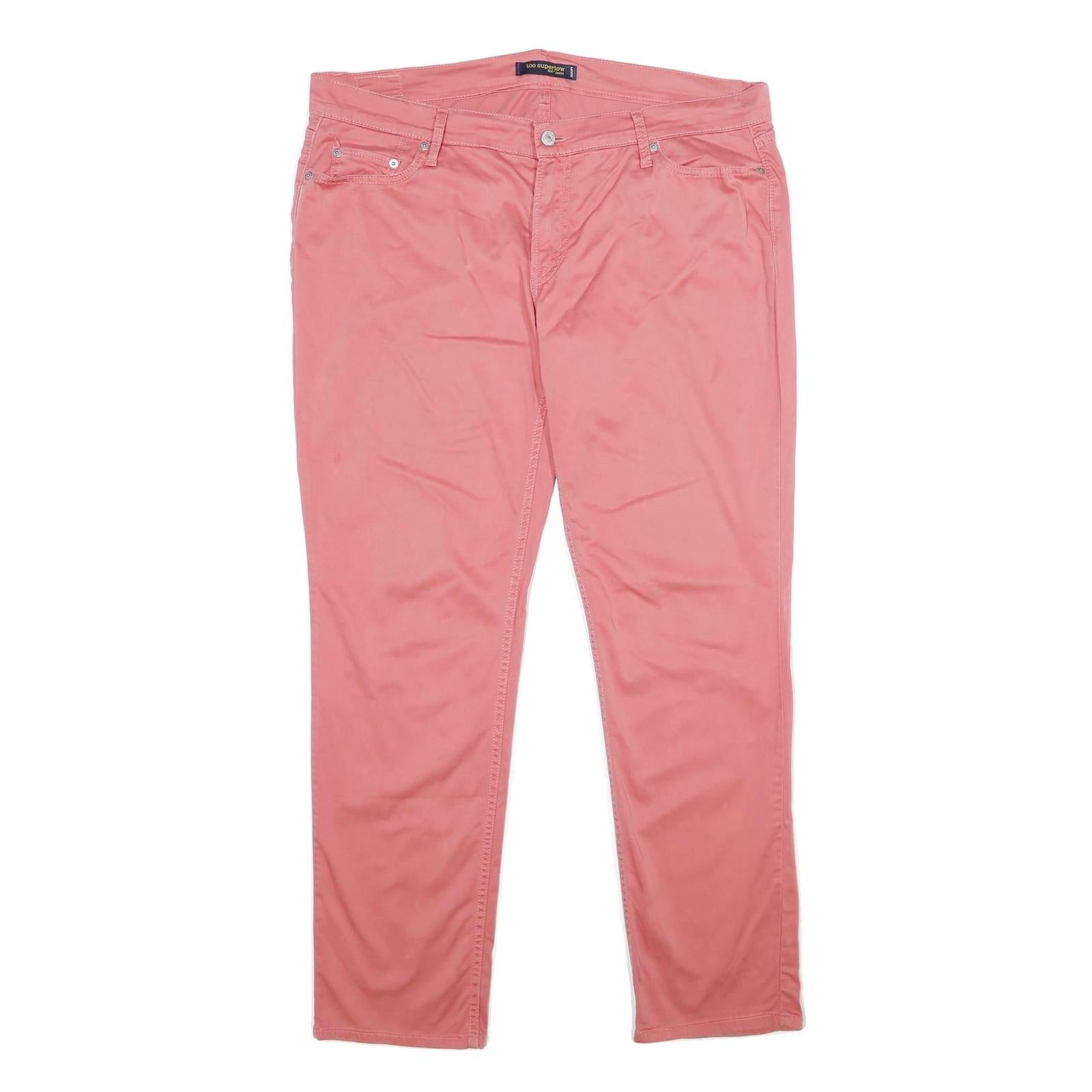 LEVI'S Womens Cotton Blend Pink Relaxed Straight Trousers W38 L33 Refurbished - N/A refurbished available on Cerqular