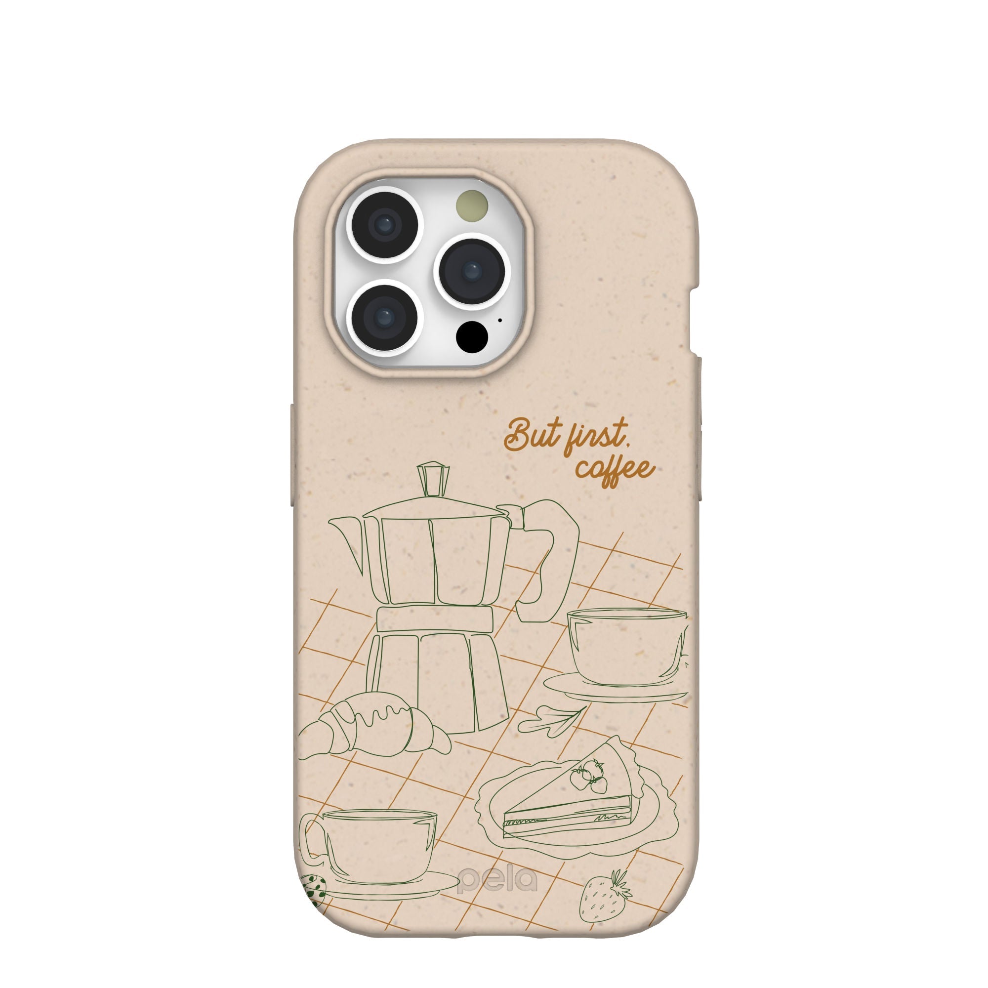 Seashell But First iPhone 15 Pro Case Refurbished - Pela Case refurbished available on Cerqular