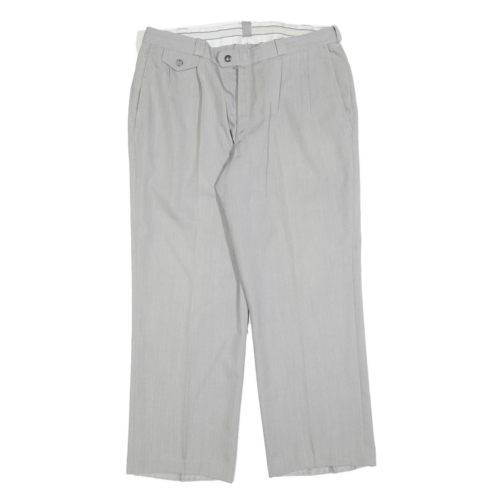 Mens Light Grey Regular Fit Straight Leg Trousers W34 L28 Smart Work Casual Refurbished - N/A refurbished available on Cerqular