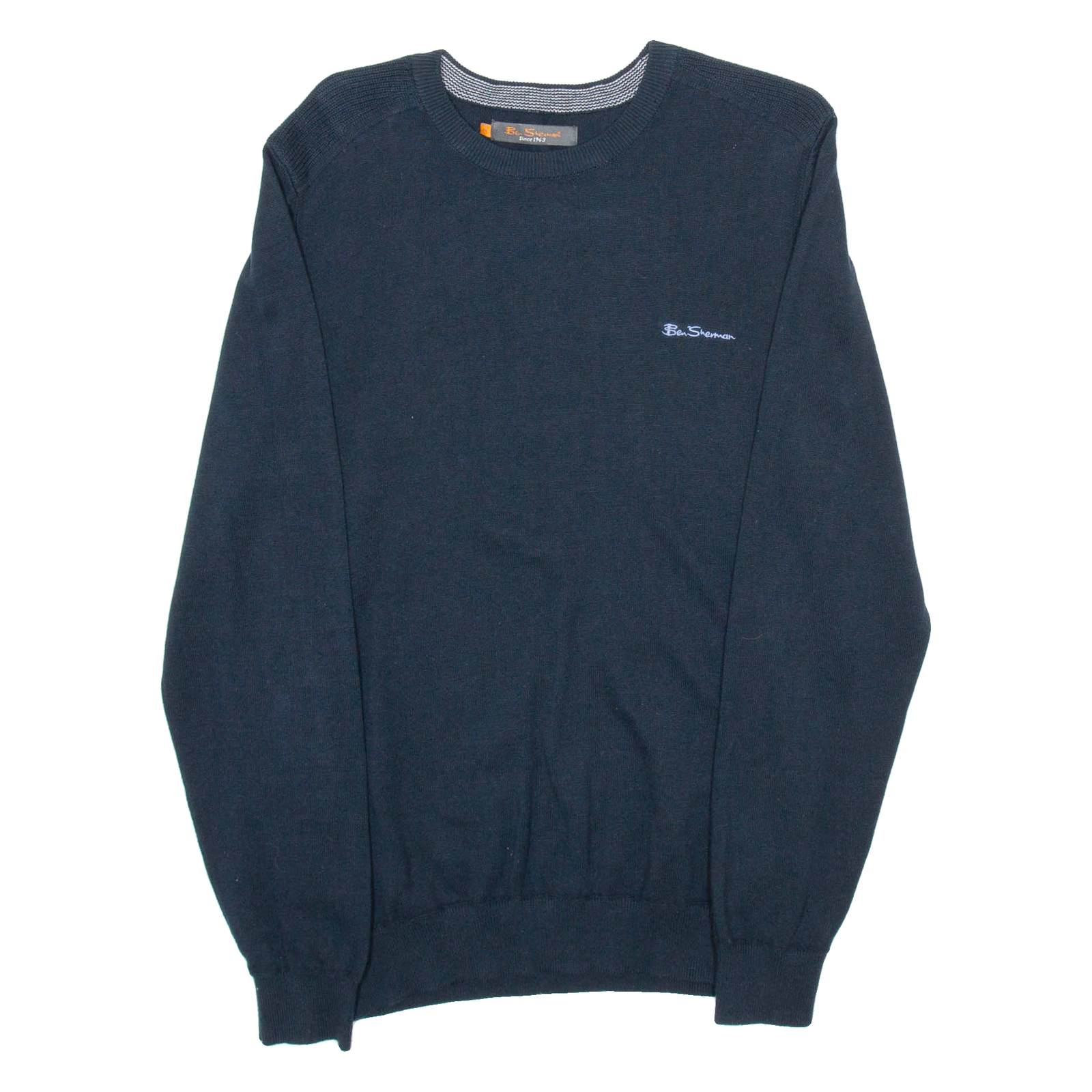 BEN SHERMAN Mens Jumper Blue Tight Knit M Refurbished - N/A refurbished available on Cerqular