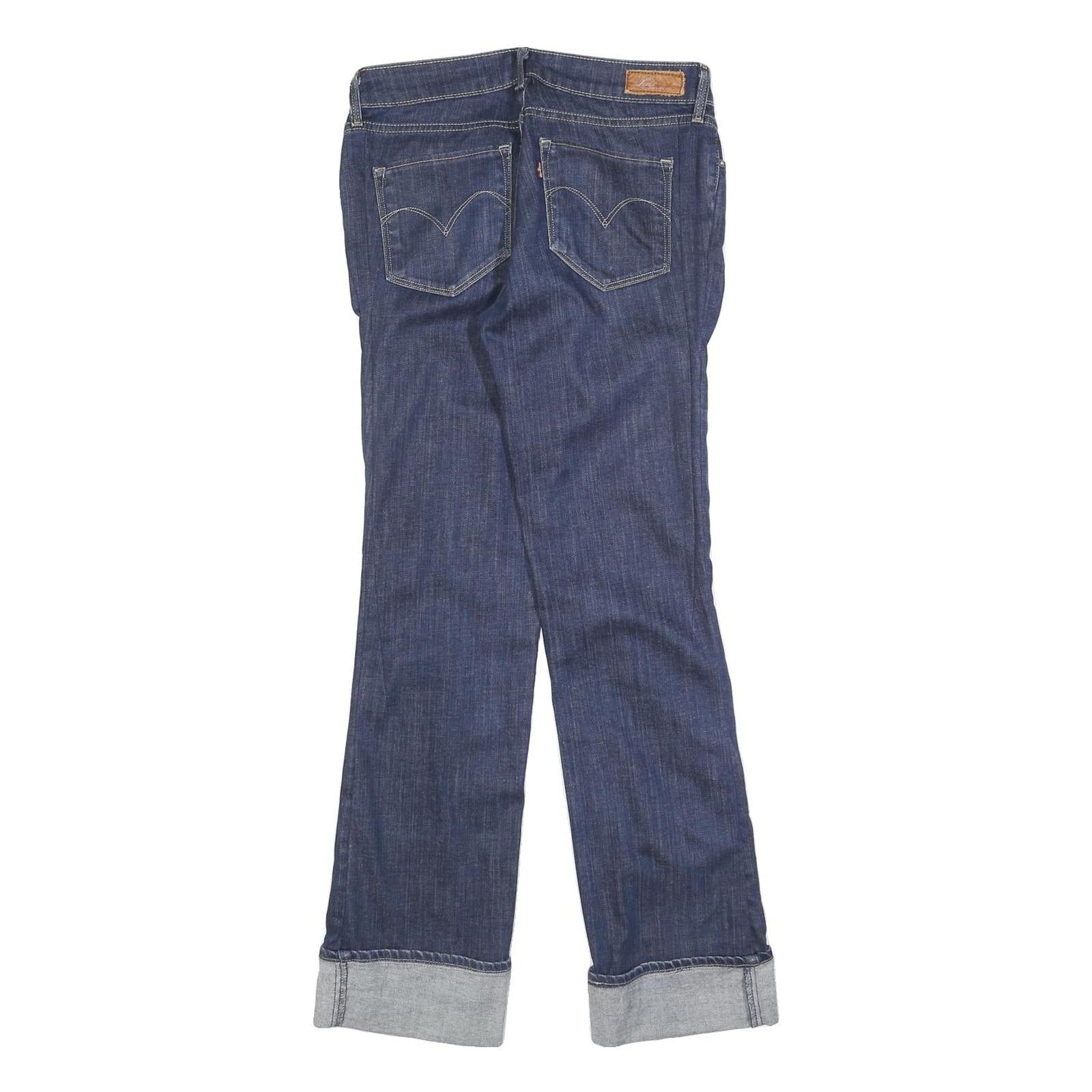 LEVI'S Womens Regular Blue Denim Rinse Fit Straight Leg Jeans W28 L30 Cuffed Refurbished - N/A refurbished available on Cerqular
