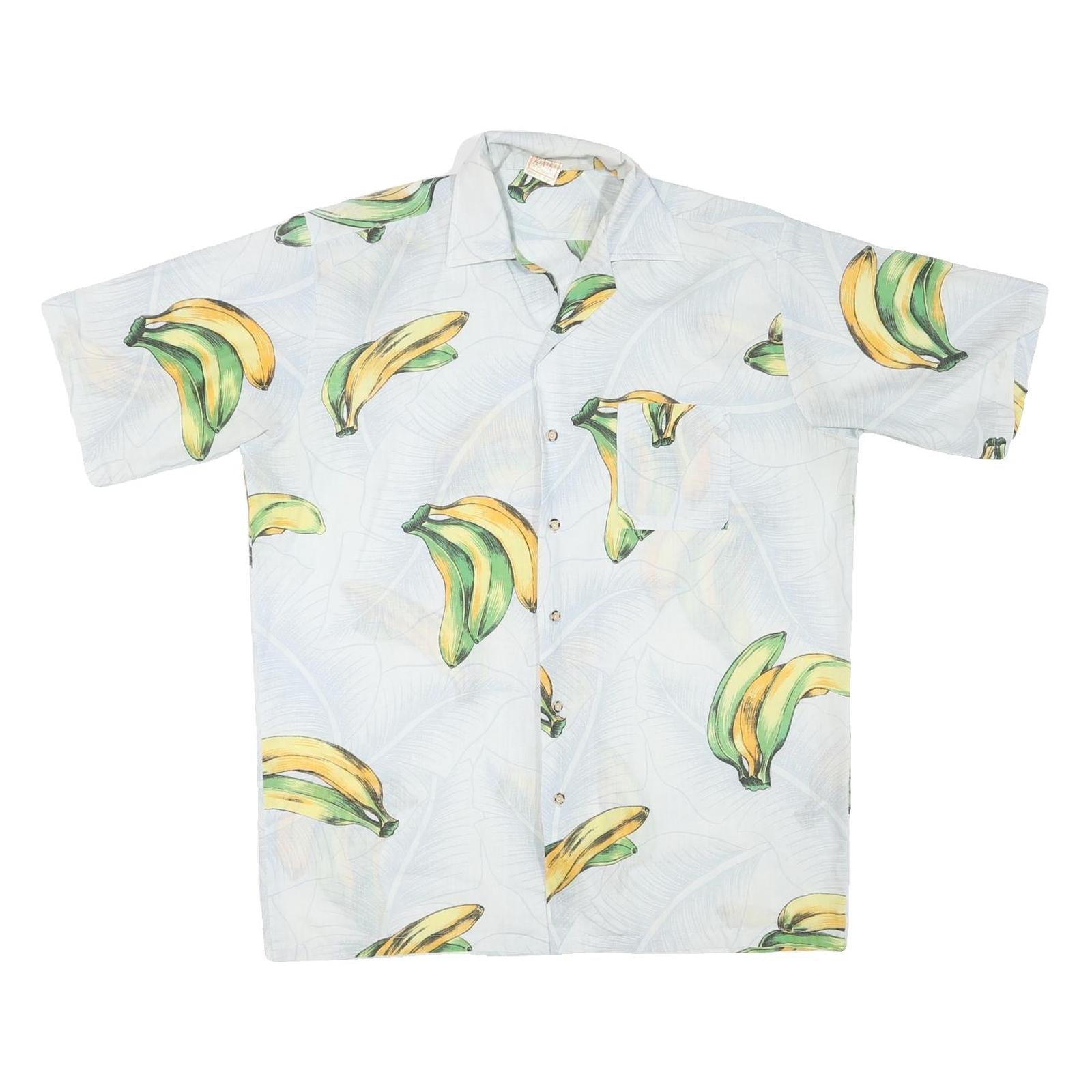 Buy BIG KANAKA Mens White Banana Print Cotton Blend Shirt XL Casual Summer Short Refurbished - $16.89 BIG KANAKA Mens White Banana Print Cotton Blend Shirt XL Casual Summer Short Refurbished - N/A refurbished available on Cerqular